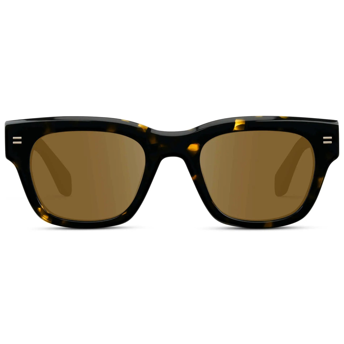 Obsidian Gold Tortoise / Amber || Men's Oversized Rectangular Prescription Sunglasses with Obsidian Gold Tortoise Acetate Frame and Amber Prescription Lens