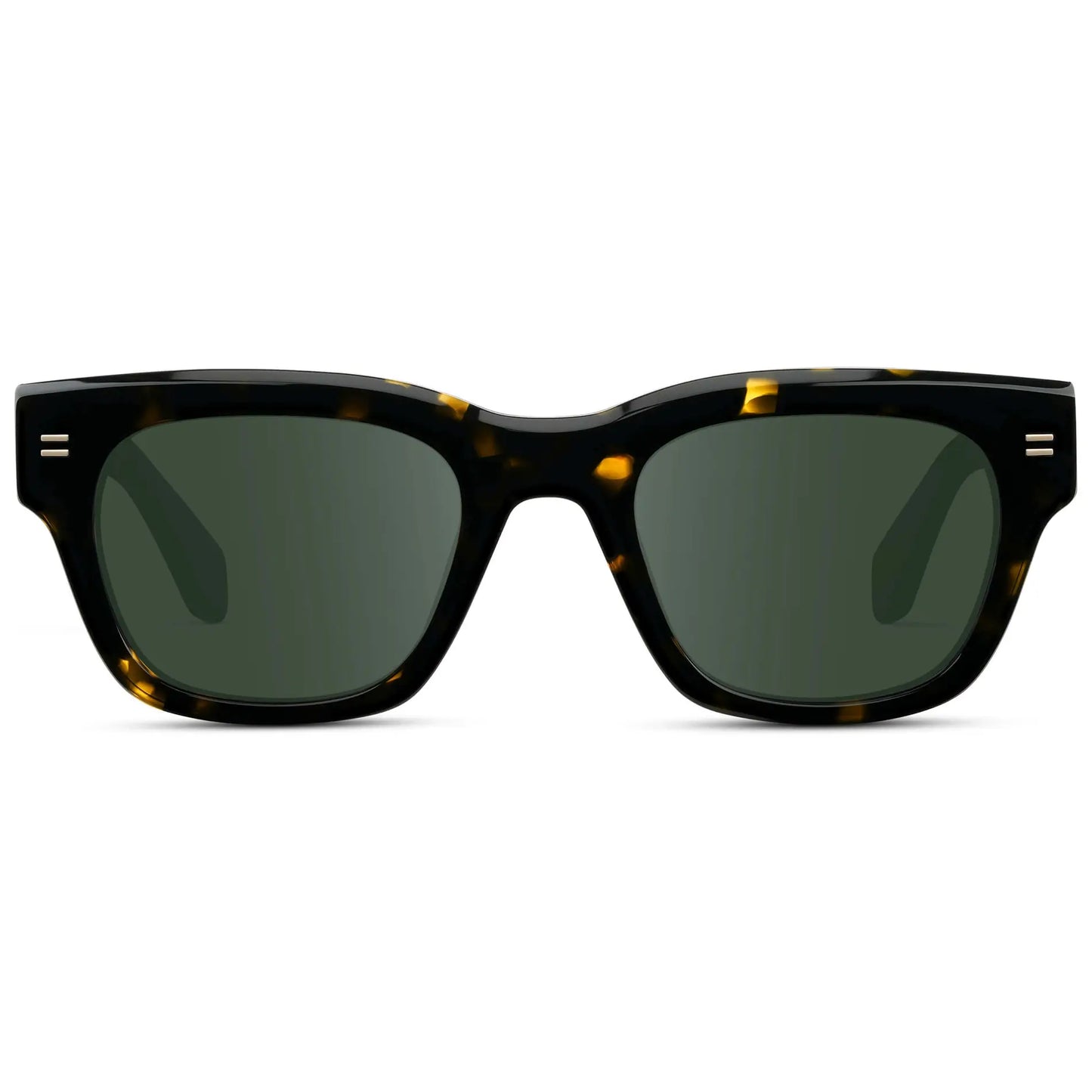 Obsidian Gold Tortoise / G15 || Men's Oversized Rectangular Prescription Sunglasses with Obsidian Gold Tortoise Acetate Frame and Green Prescription Lens