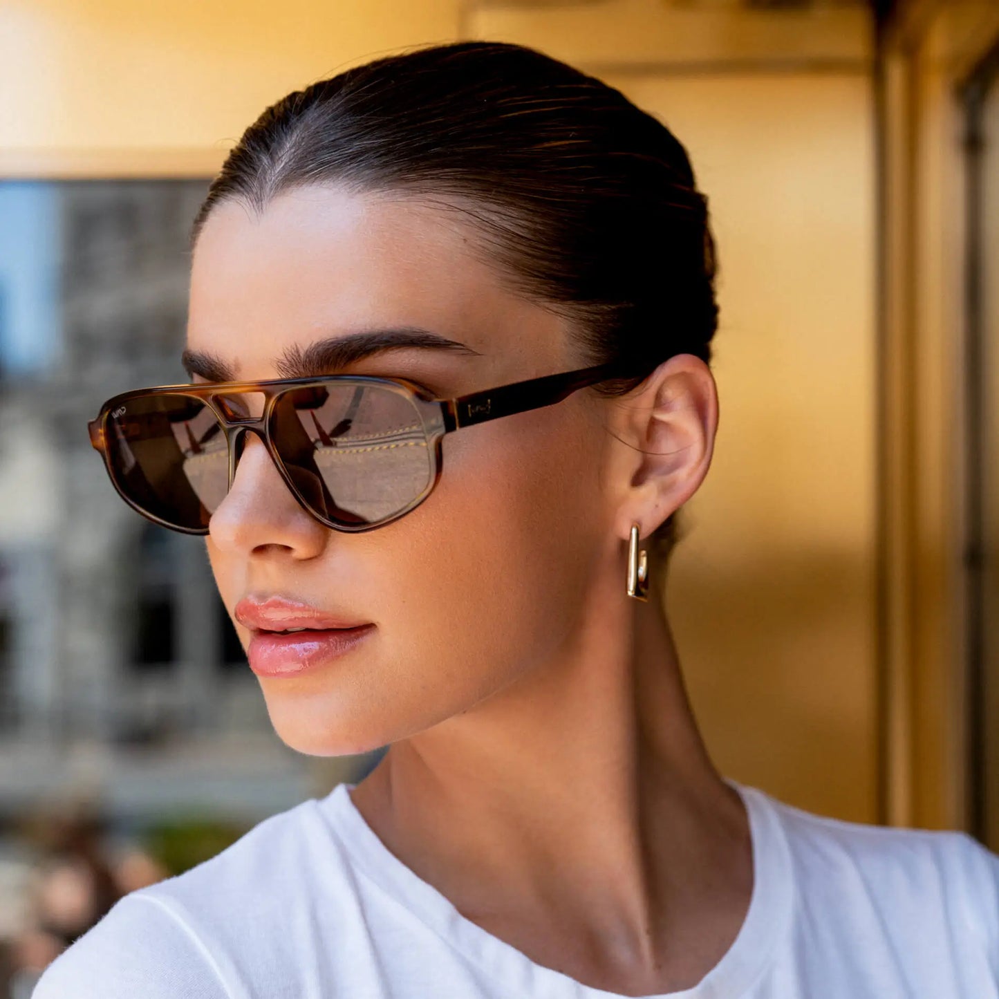 Golden Brown Grain / Brown Lens || Golden Brown Grain Acetate Frame with Brown Polarized Lens