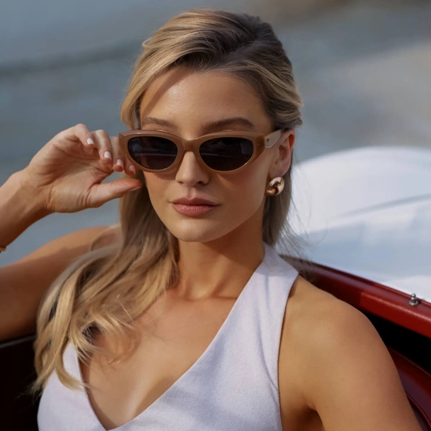 Toffee Brown / Oak Brown Gradient Lens || Women's Cat-Eye Polarized Sunglasses with Brown Acetate and TR90 frame and Brown Gradient Lens