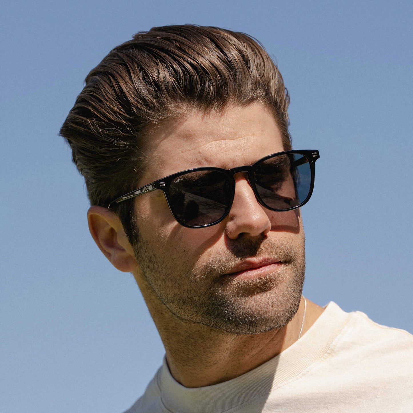 Black / Black Lens || Black Square Frame Sunglasses with Black Polarized Lenses