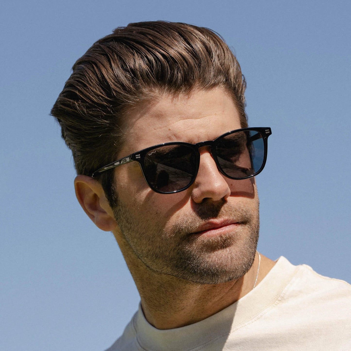 Black / Black Lens || Men's Black Square Frame Sunglasses with Black Polarized Lenses