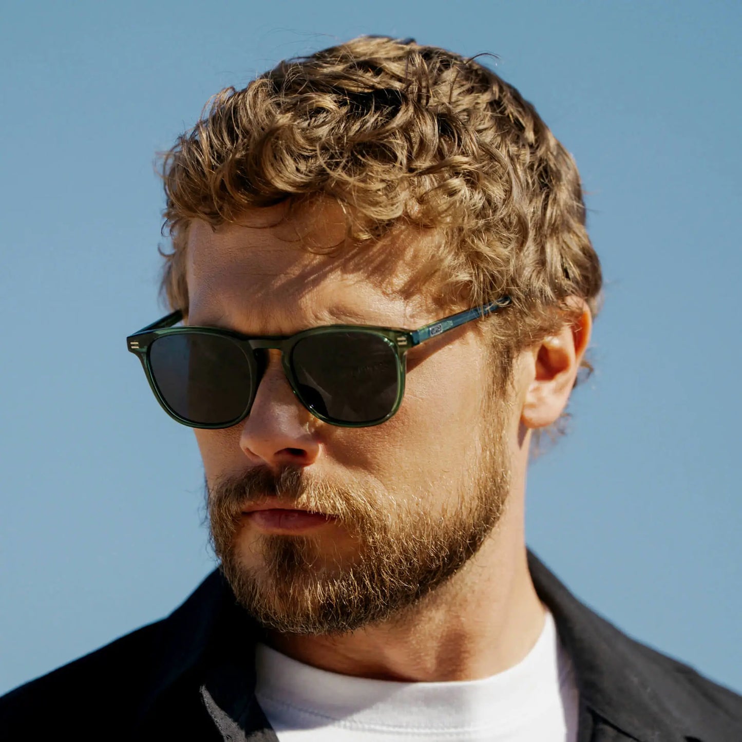 Emerald Green / Grey Lens || Green Square Frame Prescription Sunglasses with Grey Lenses