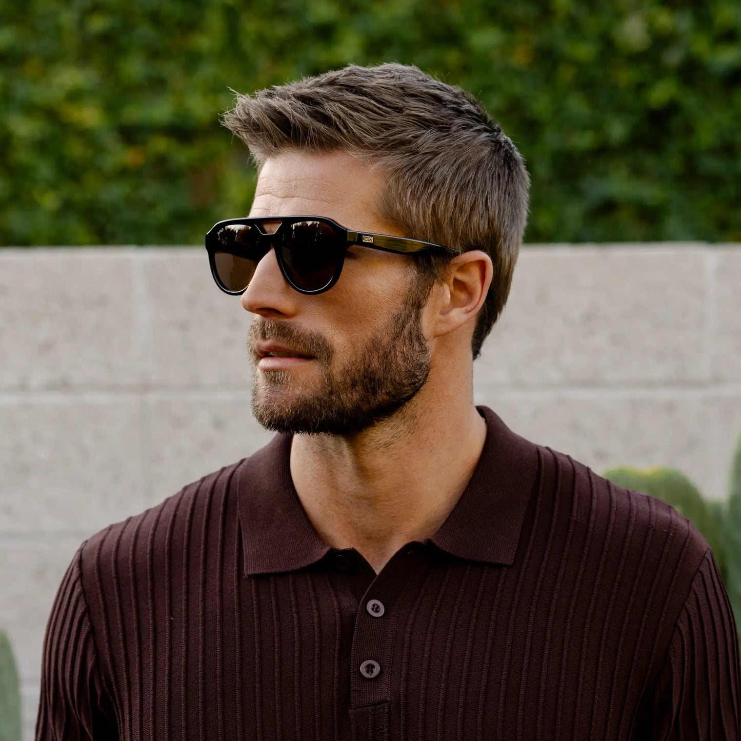 Black / Brown Lens || Black Aviator Frame Sunglasses with Brown Polarized Lenses