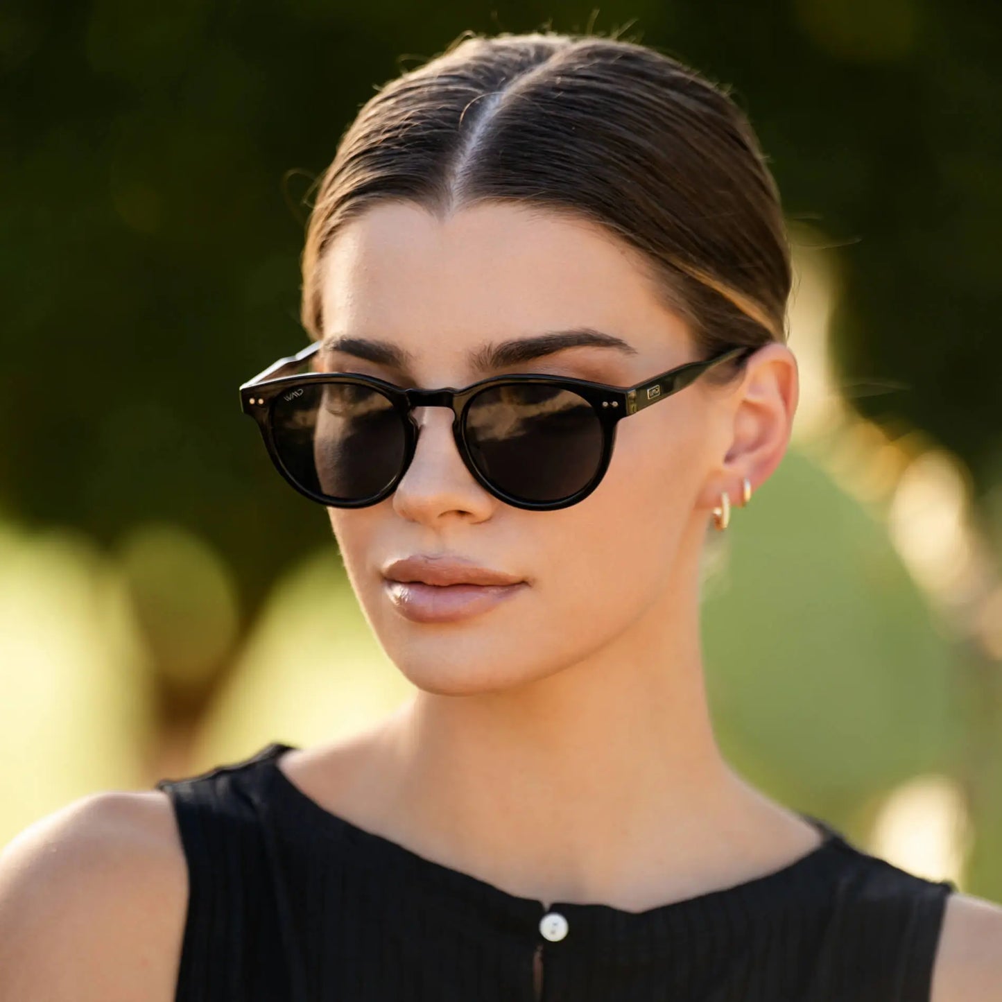 Black / Grey Lens || Black Round Frame Prescription Sunglasses with Grey Lenses