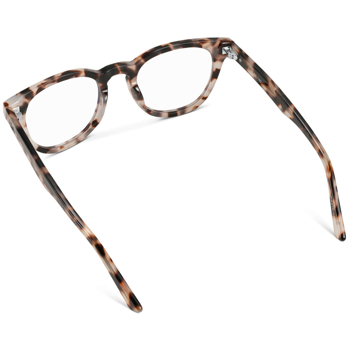 Blush Pink Tortoise || Women's Blush Pink Tortoise round acetate frame with clear prescription lens