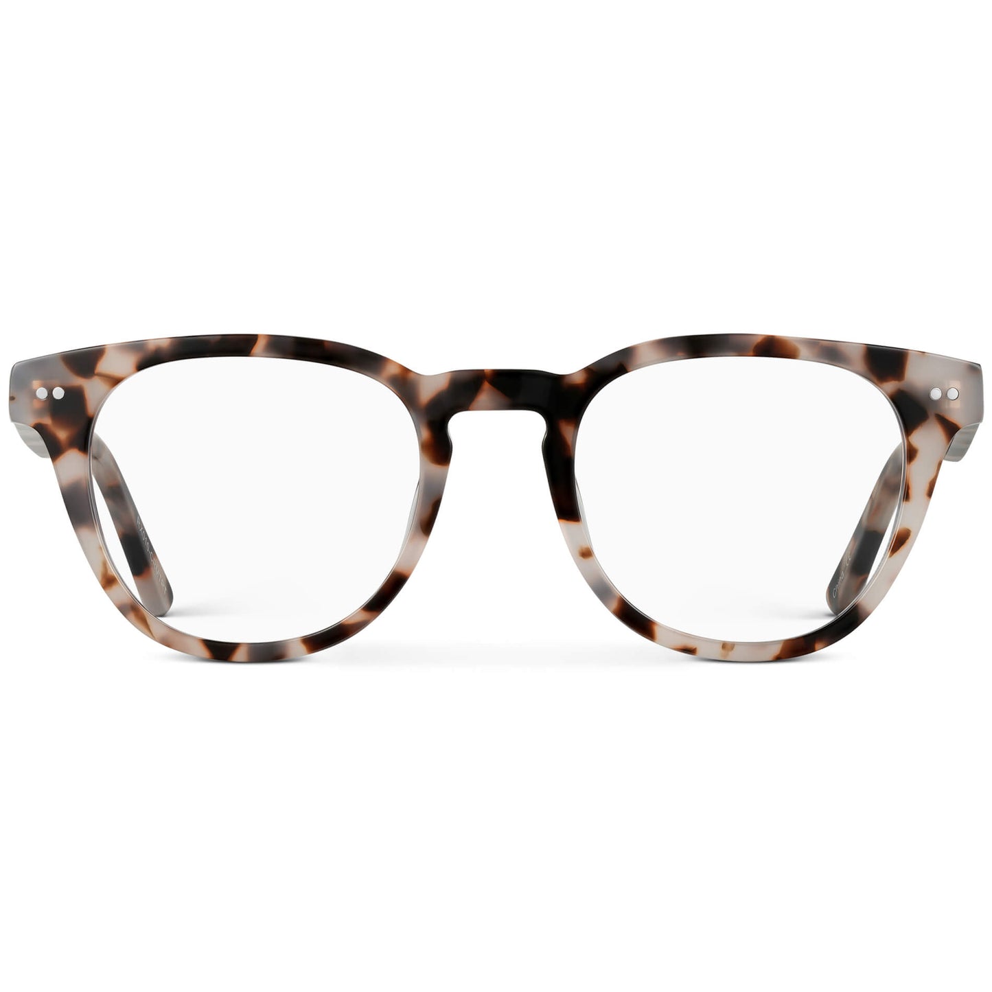 Blush Pink Tortoise || Women's Blush Pink Tortoise round acetate frame with clear prescription lens