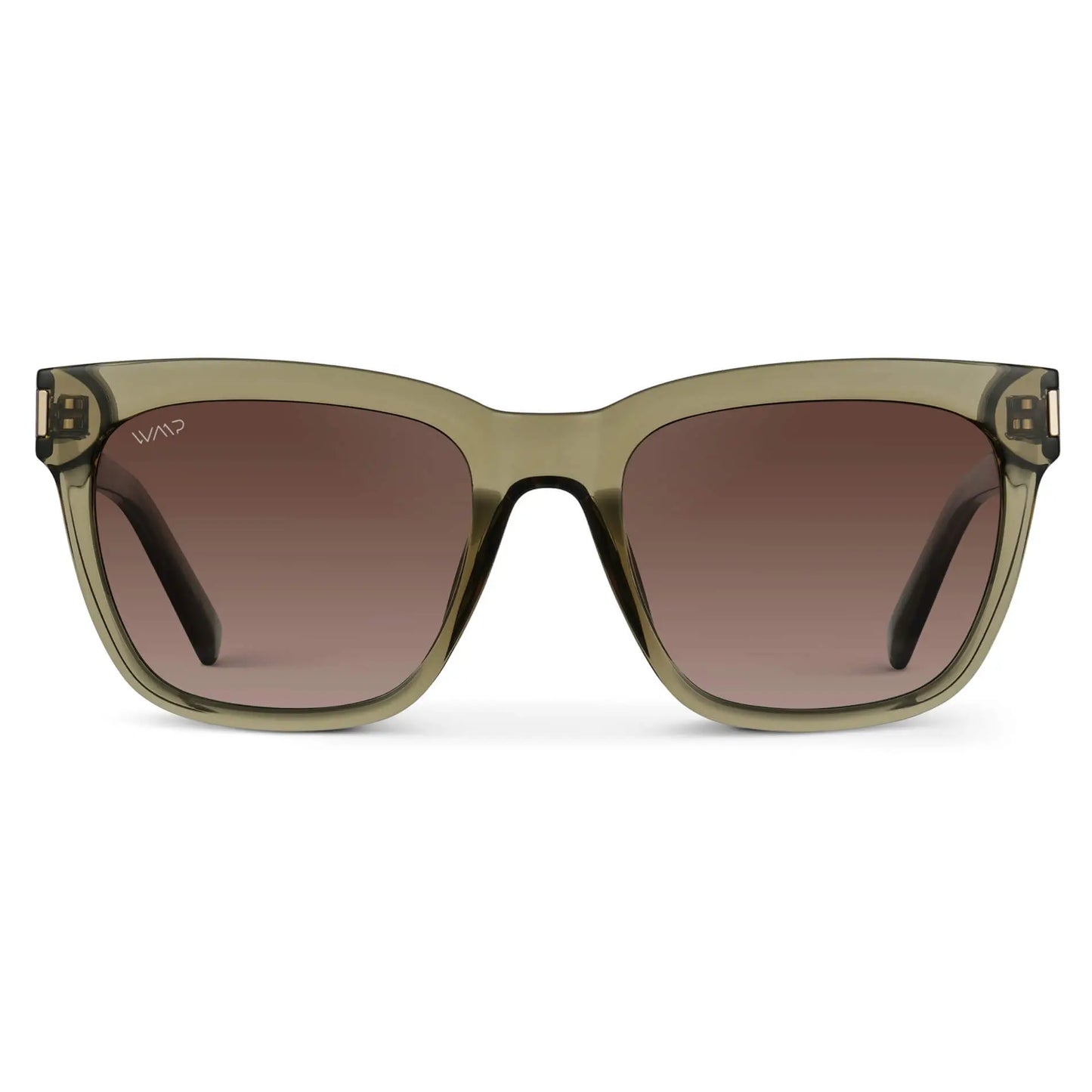Crystal Moss Green / Brown Gradient Lens || Green Cateye Frame Sunglasses with Brown Polarized Lenses