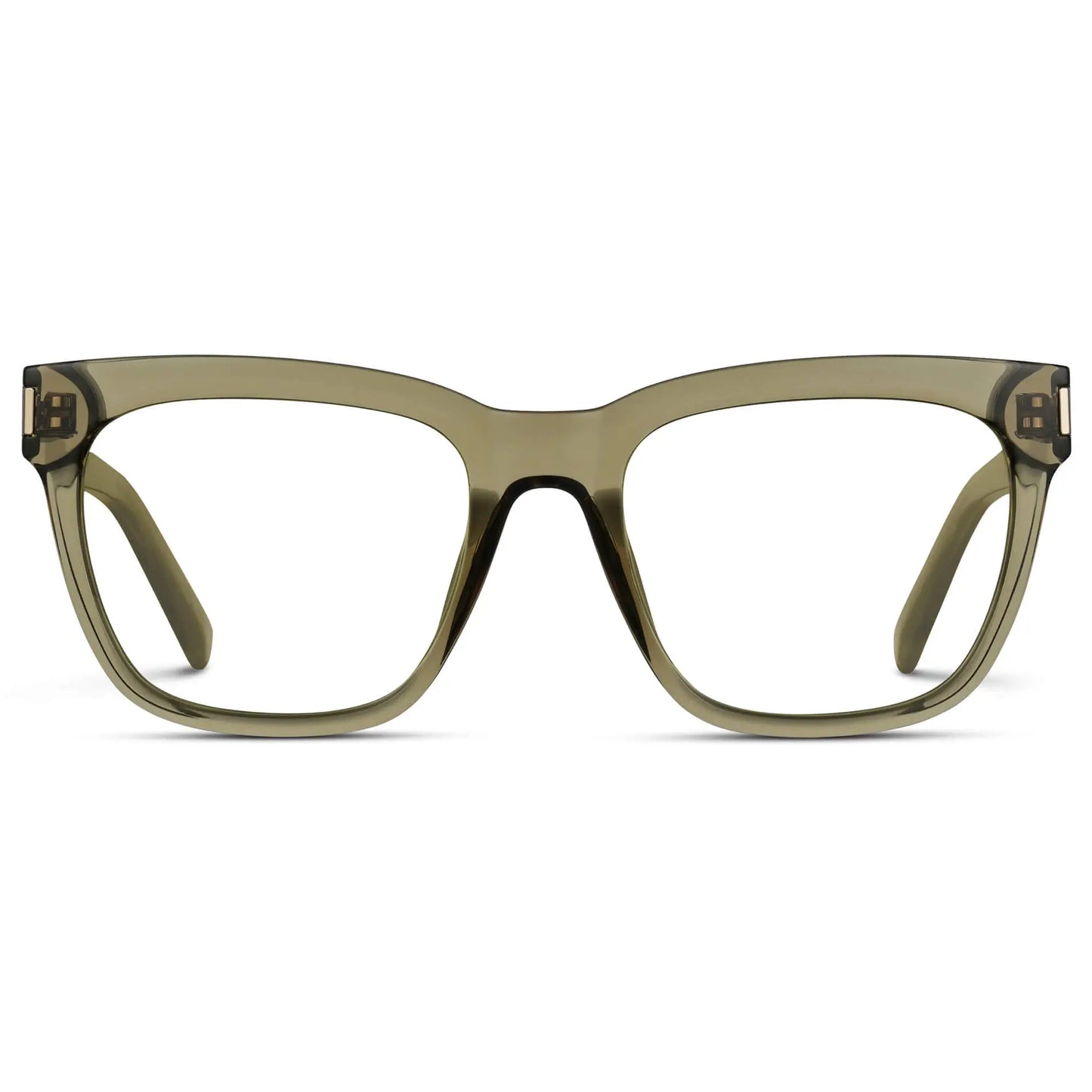 Crystal Moss Green || Women's Oversized Square Prescription Eyeglasses with Crystal Moss Green Frames with Clear Lenses on a white background