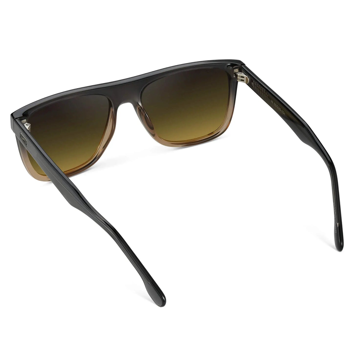 Carbon Champagne / Brown Ochre Lens || Men's Oversized Square Flat-Top Browline Sunglasses with Carbon Champagne Acetate Frame and Brown Ochre Polarized Lens