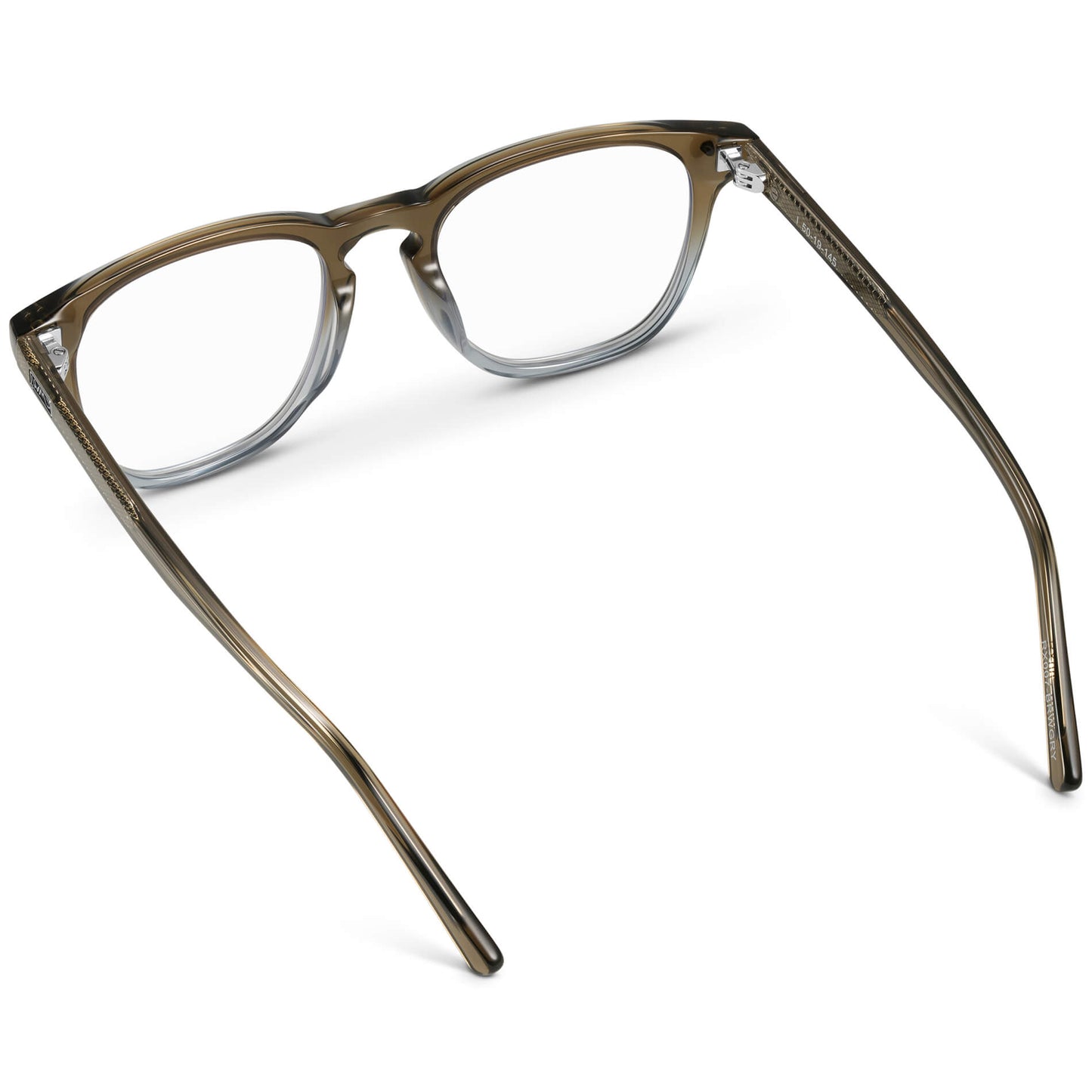 Arctic Forest Green || Men's square arctic forest green acetate frame with clear prescription lens