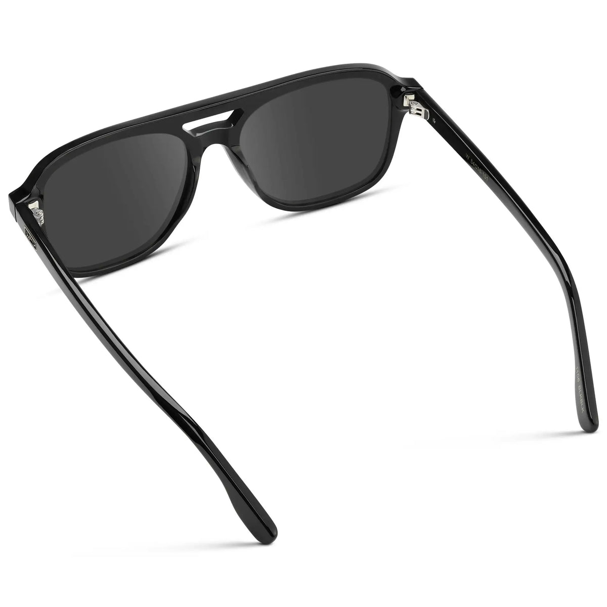 Black / Grey || Men's Double Bridge Aviator Prescription Sunglasses with Black Acetate Frame and Grey Prescription Lens