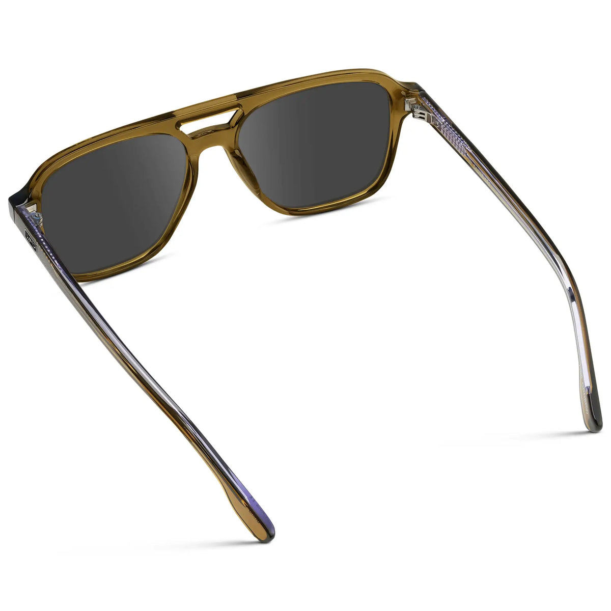 Crystal Verde / Grey || Men's Double Bridge Aviator Prescription Sunglasses with Crystal Verde Acetate Frame and Grey Prescription Lens