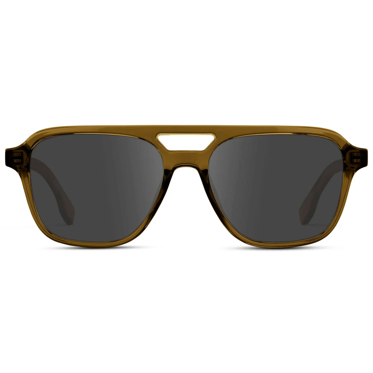 Crystal Verde / Grey || Men's Double Bridge Aviator Prescription Sunglasses with Crystal Verde Acetate Frame and Grey Prescription Lens