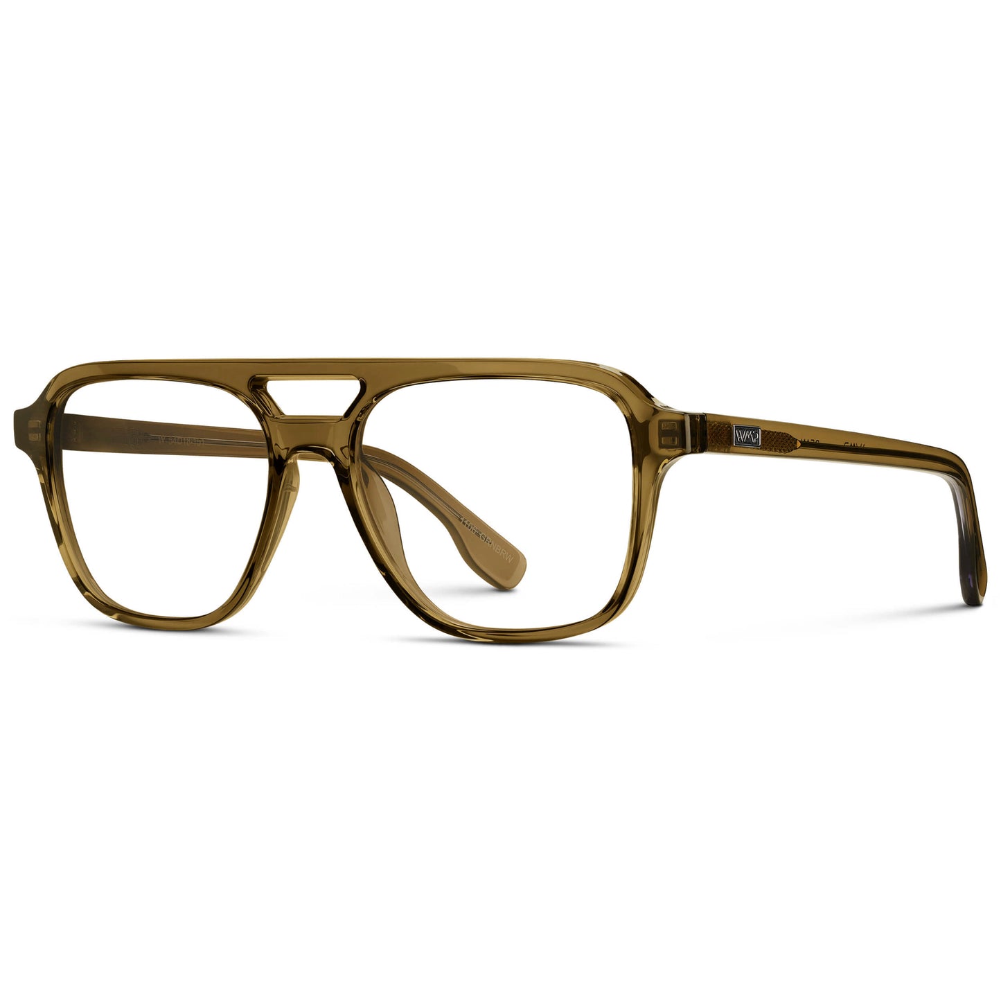 Crystal Verde || Men's Double Bridge Aviator Eyeglasses with Crystal Verde Acetate Frame and Clear Prescription Lens