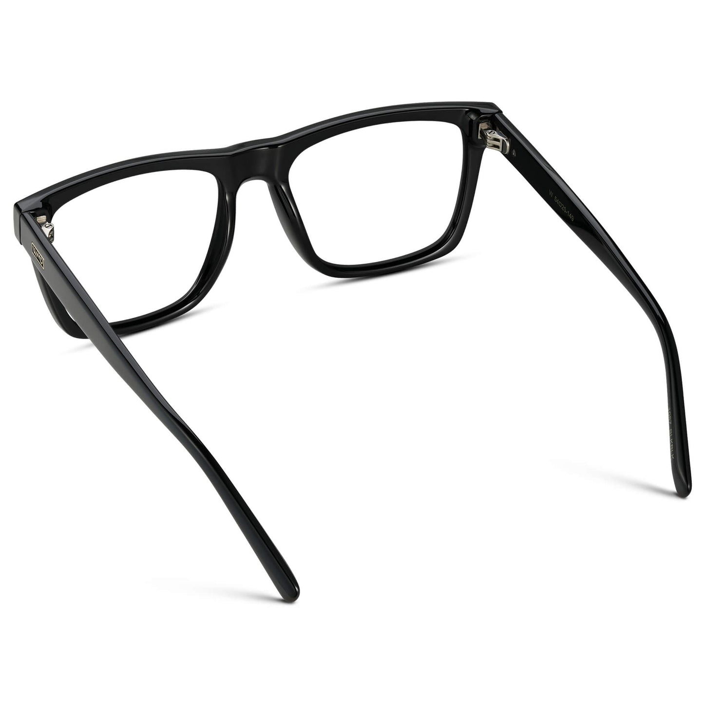 Black || Square Frame Glasses with Clear Prescription Lenses.