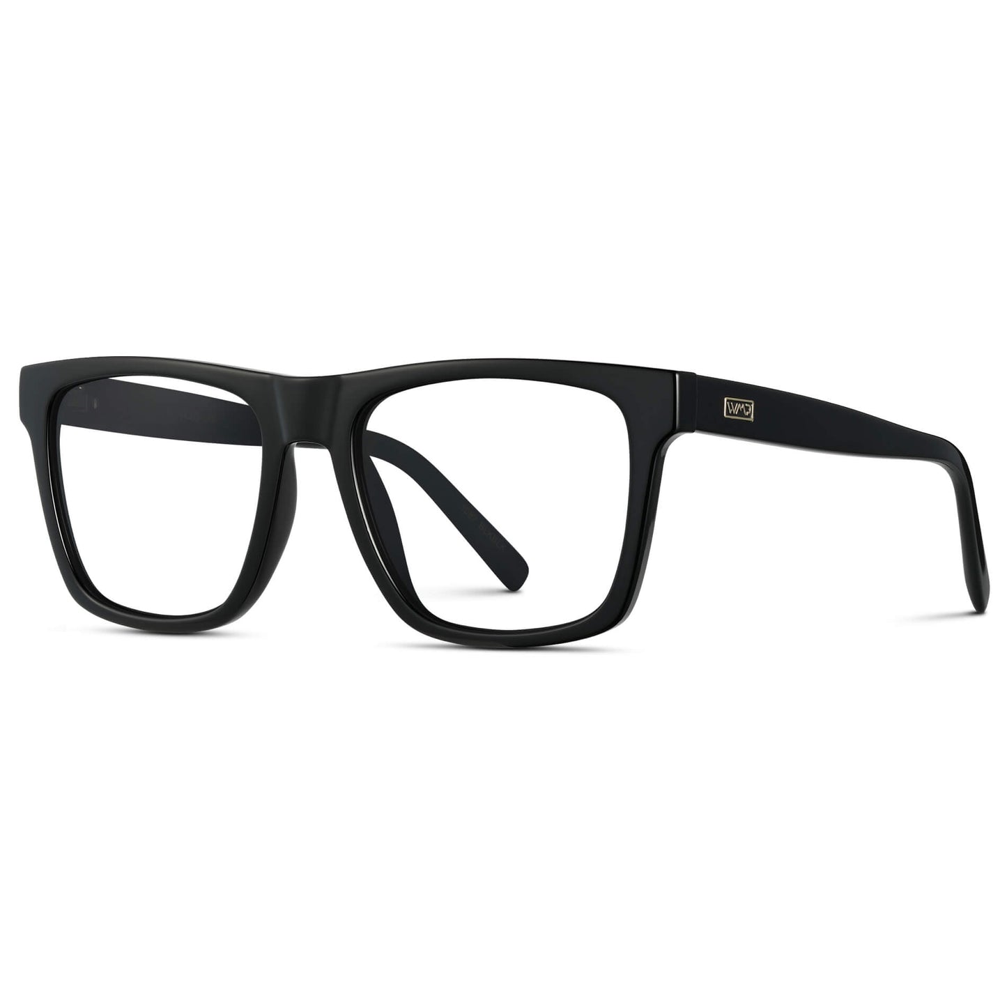 Black || Square Frame Glasses with Clear Prescription Lenses.