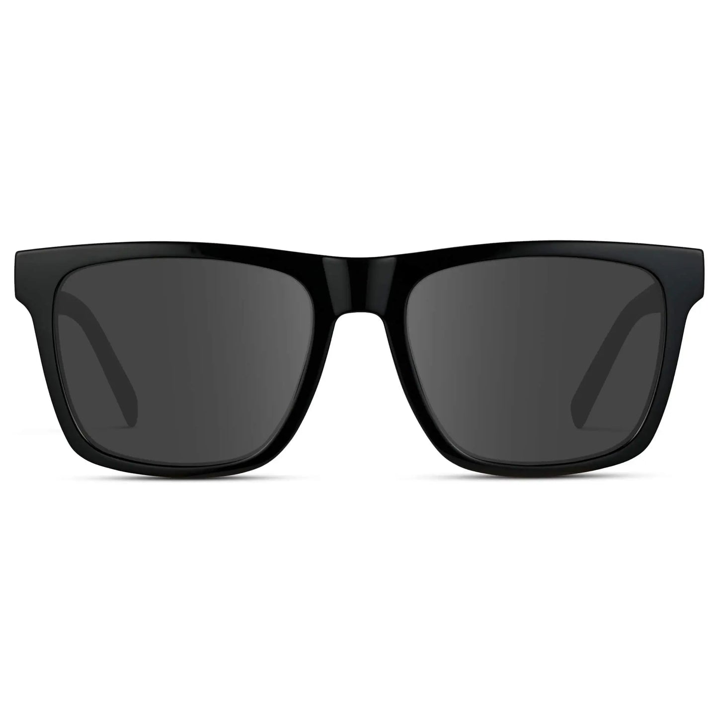 Black / Grey || Men's Modern Square Prescription Sunglasses with Black and Grey Lenses on a white background