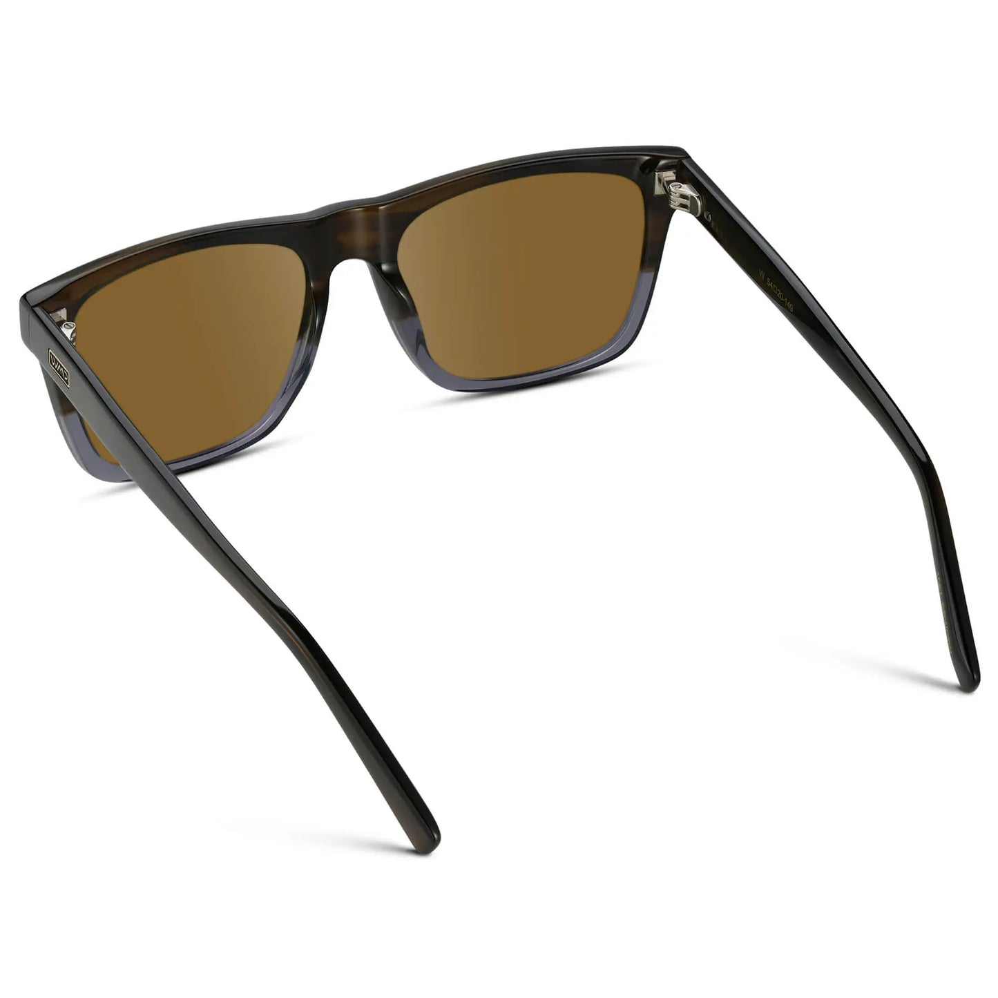 Blue Forest Fade / Amber || Back view of Men's Modern Square Prescription Sunglasses with Blue Forest Fade and Amber Lenses on a white background
