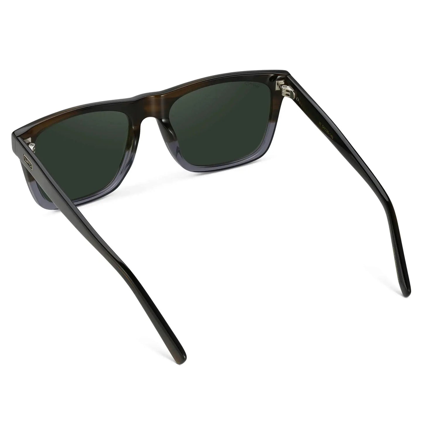 Blue Forest Fade / Smoke Green Lens || Men's Blue Square Polarized Sunglasses with Smoke Green Lenses