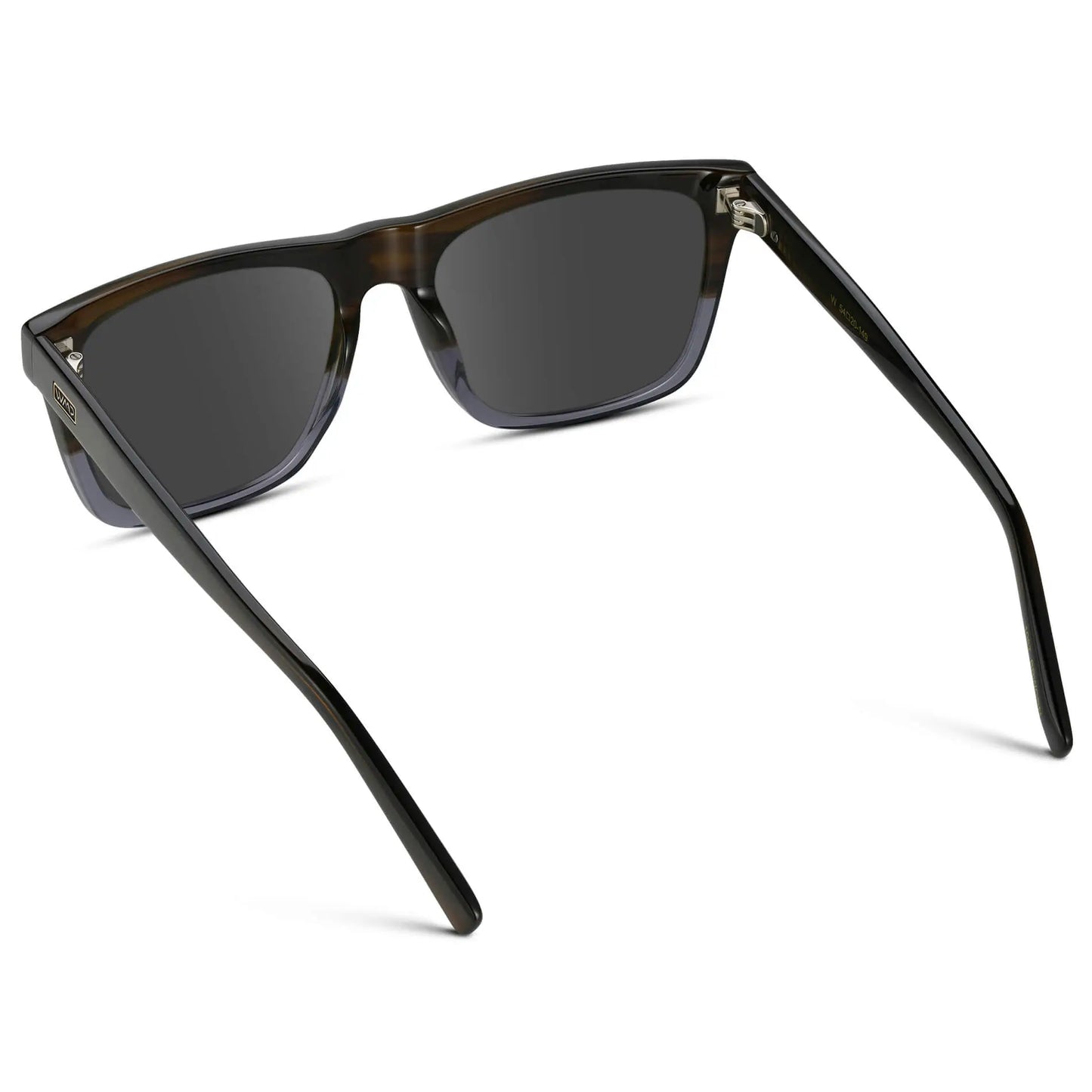 Blue Forest Fade / Grey || Back view of Men's Modern Square Prescription Sunglasses with Blue Forest Fade and Grey Lenses on a white background