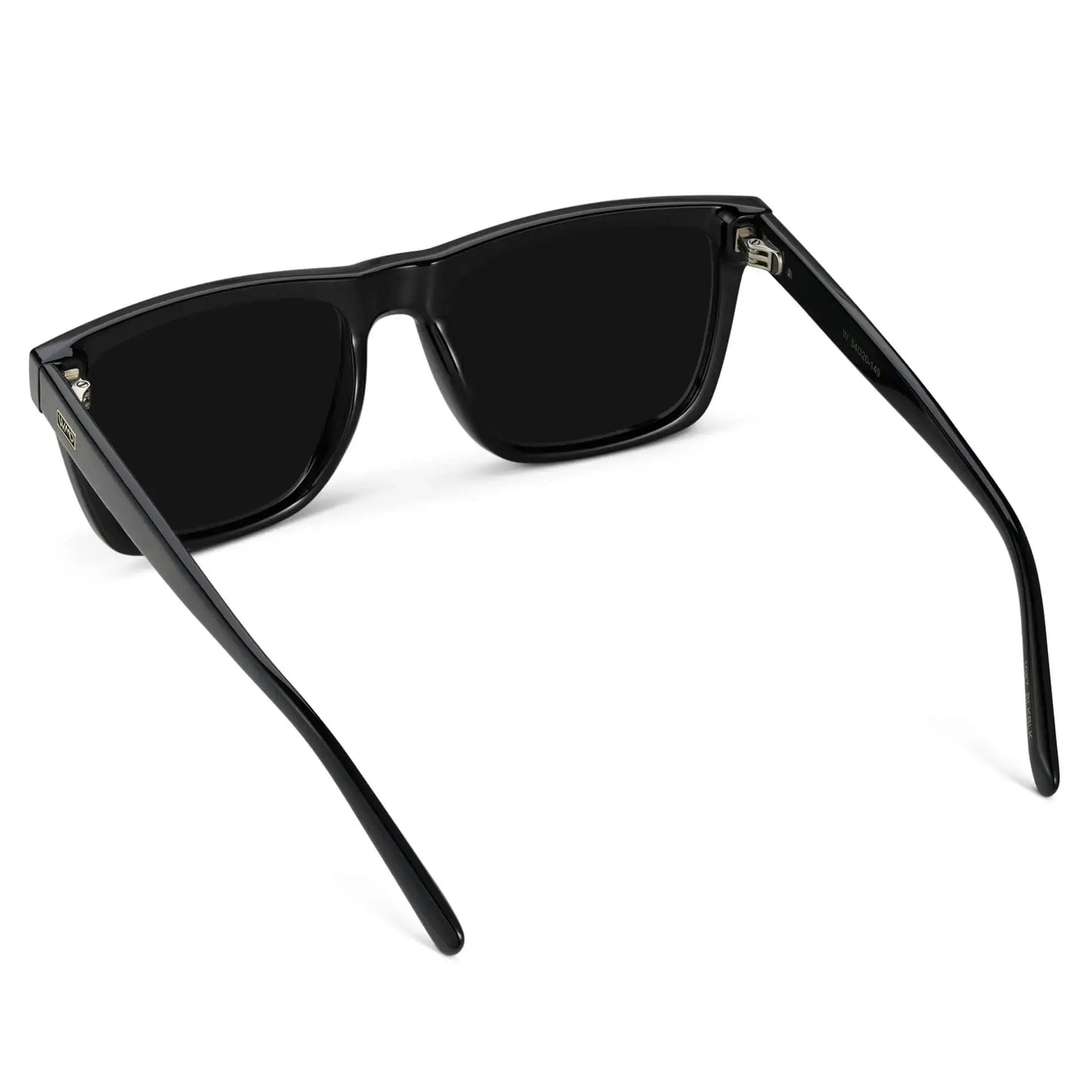Black / Triple Black Lens || Men's Black Square Polarized Sunglasses with Triple Black Lenses