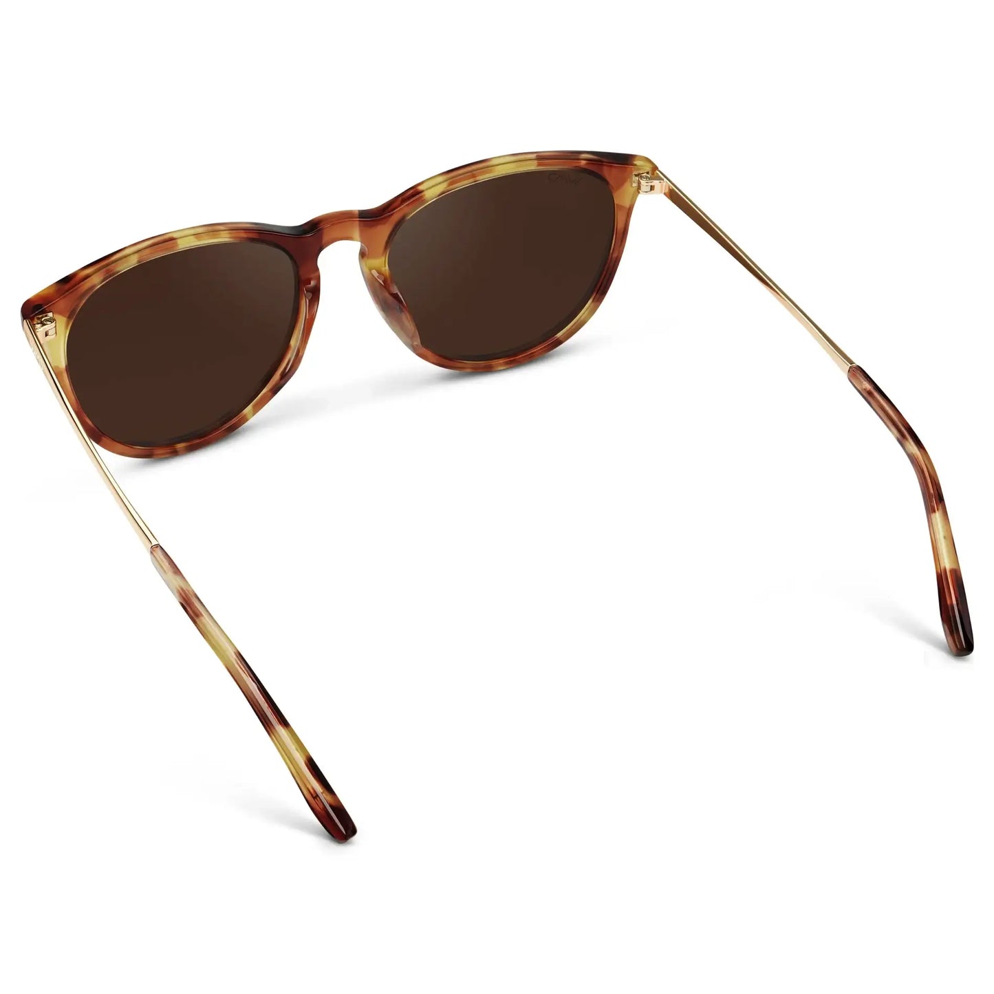 Maple Tortoise / Dark Brown Lens || Classic Round Frame Sunglasses with Maple Tortoise Frame and Dark Brown Polarized Lenses