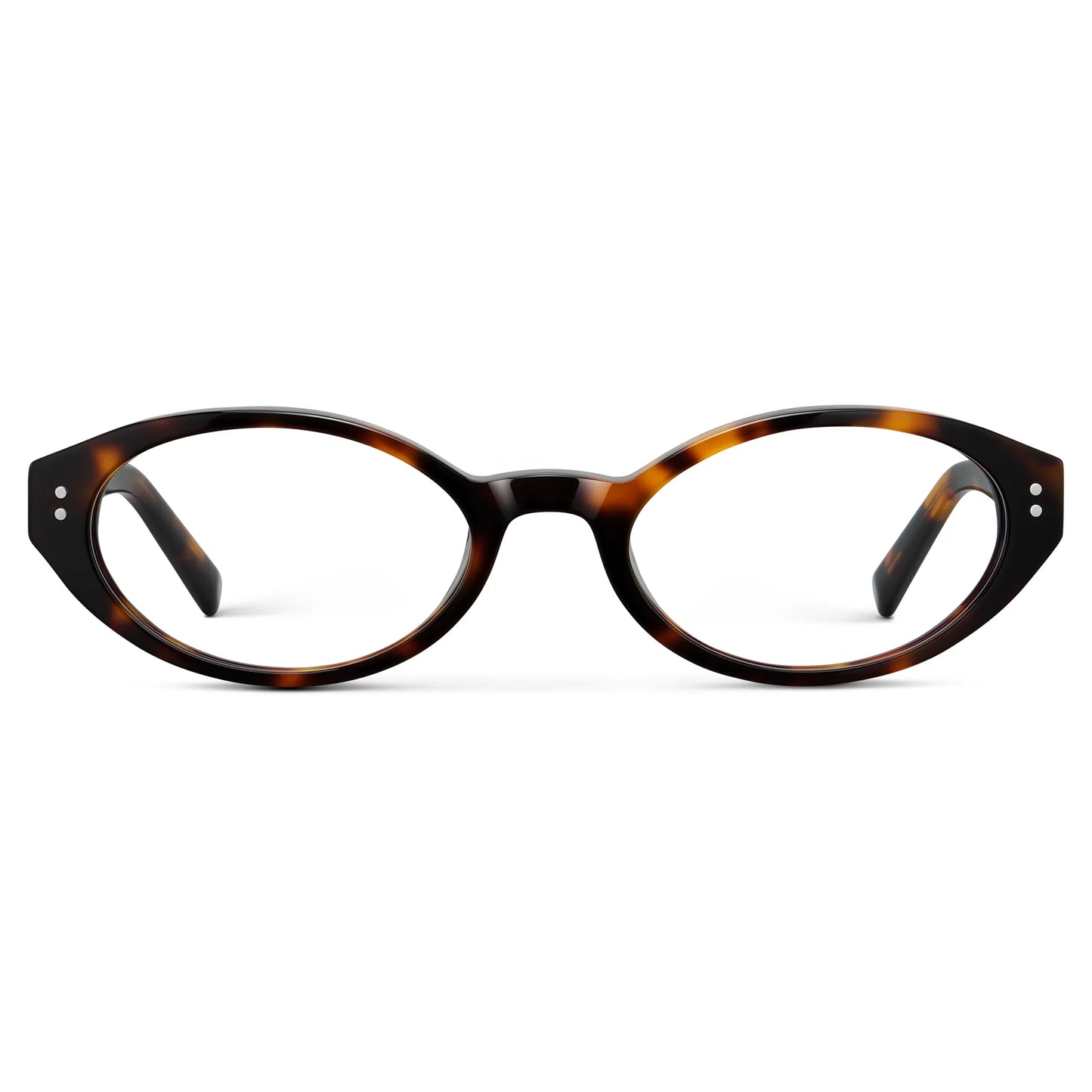 Brown Tortoise || Women's Elongated Oval Prescription Eyeglasses with Brown Tortoise Frame and Clear Lens on a white background
