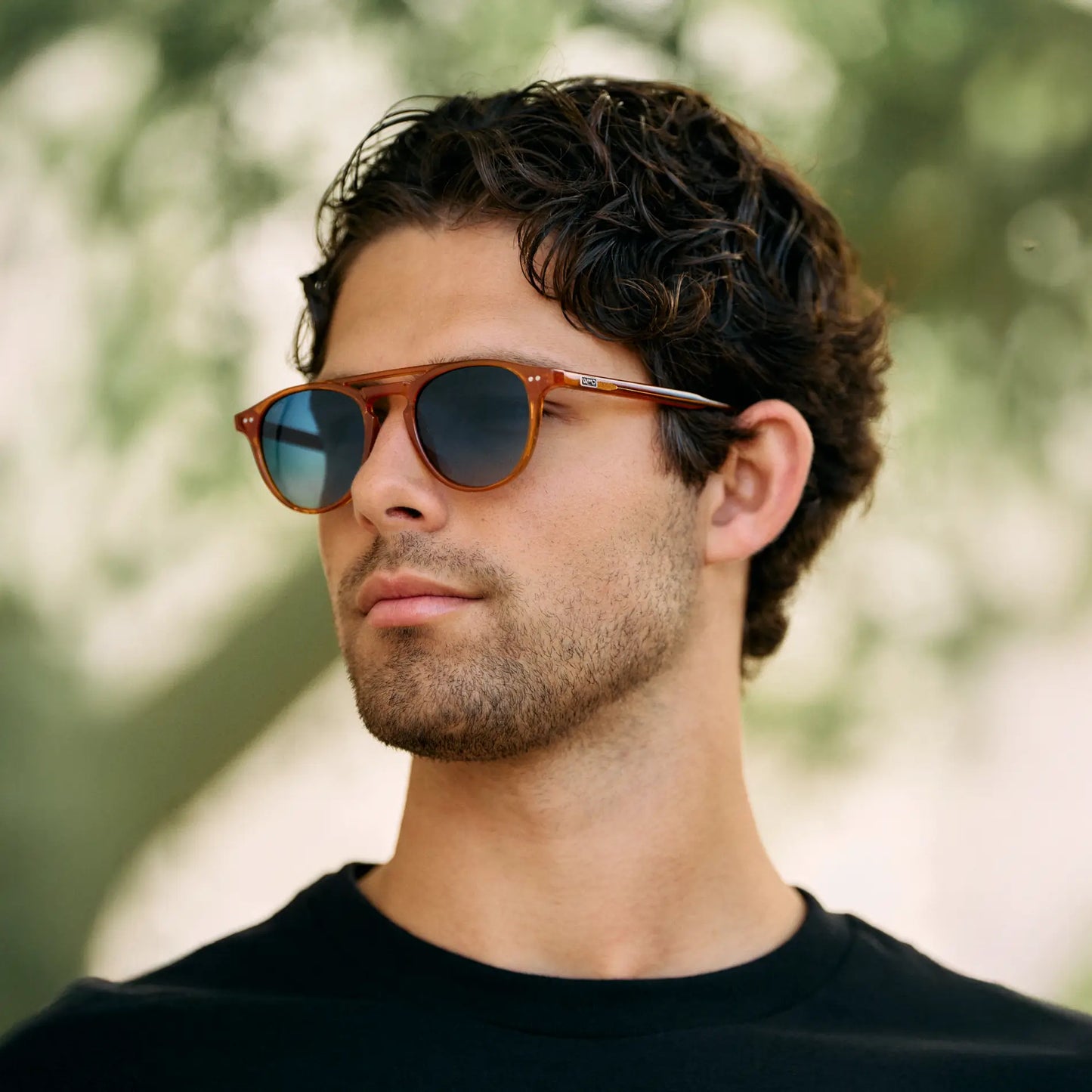 Desert Orange / Gradient Blue Lens || Orange Round Frame Sunglasses with Blue Polarized Lenses