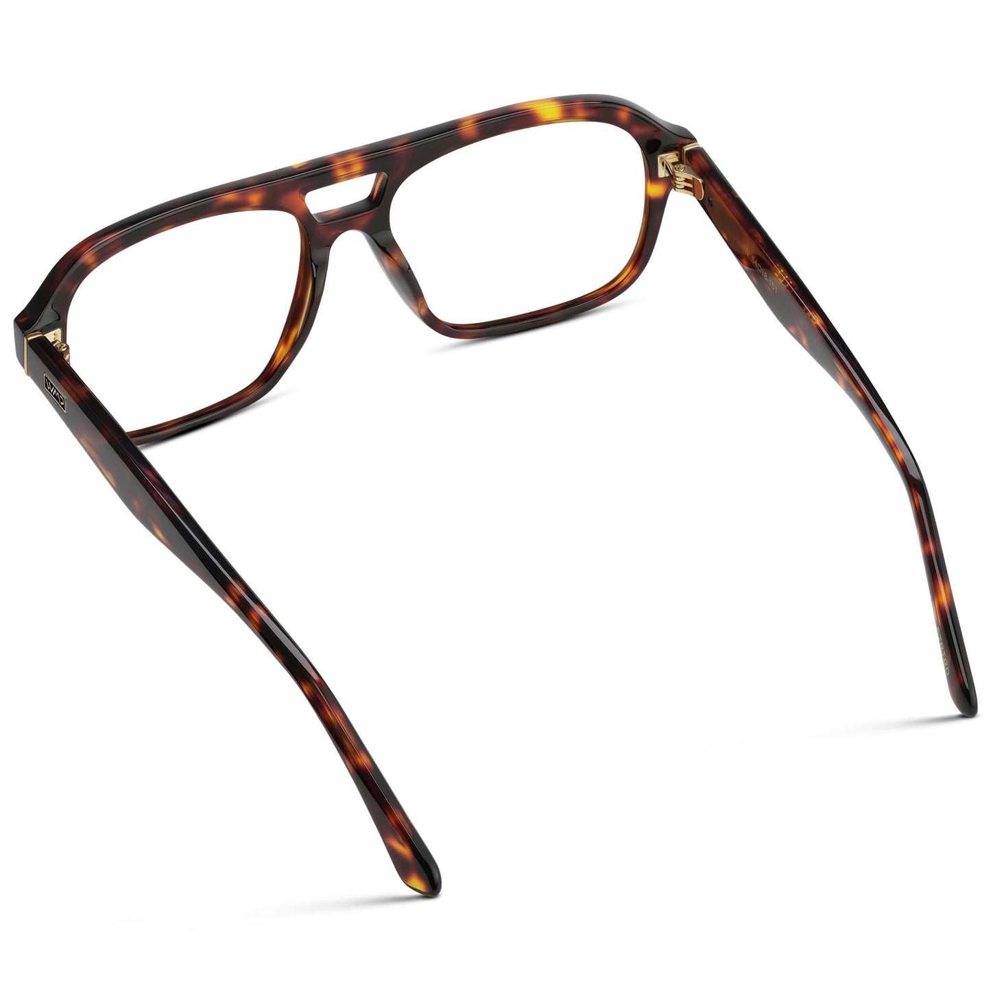 Ruby Tortoise || Women's Double Bridge Oversized Aviator Eyeglasses with Ruby Tortoise Acetate Frame and Clear Prescription Lens