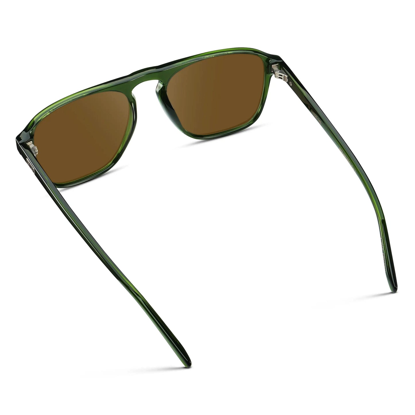 Jade Green / Amber || Green Single Bridge Aviator Prescription Sunglasses with Brown Lenses
