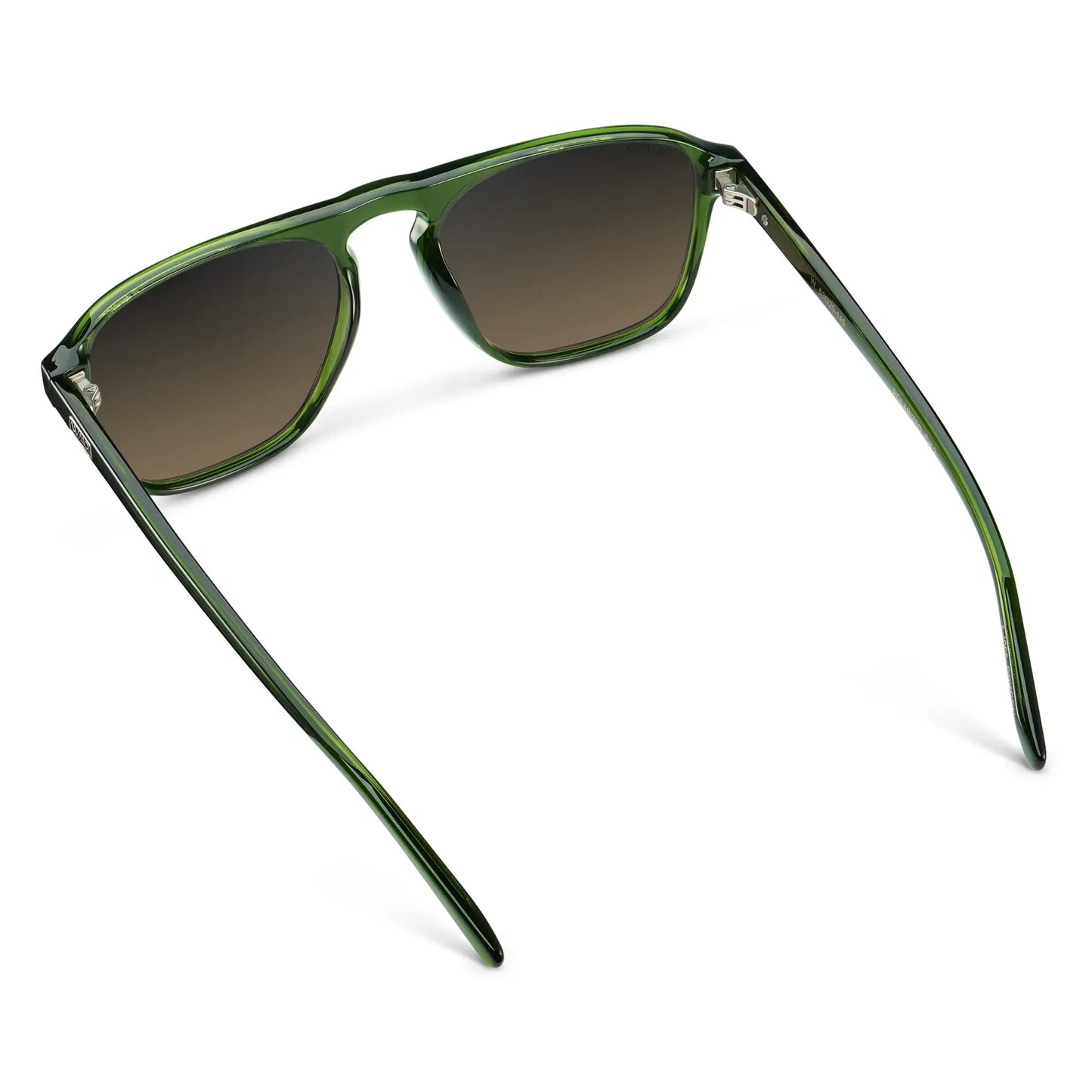 Jade Green / Grey Brown Gradient Lens || Unisex Jade Green Single Bridge Aviator Sunglasses with Grey Brown Gradient Polarized Lenses