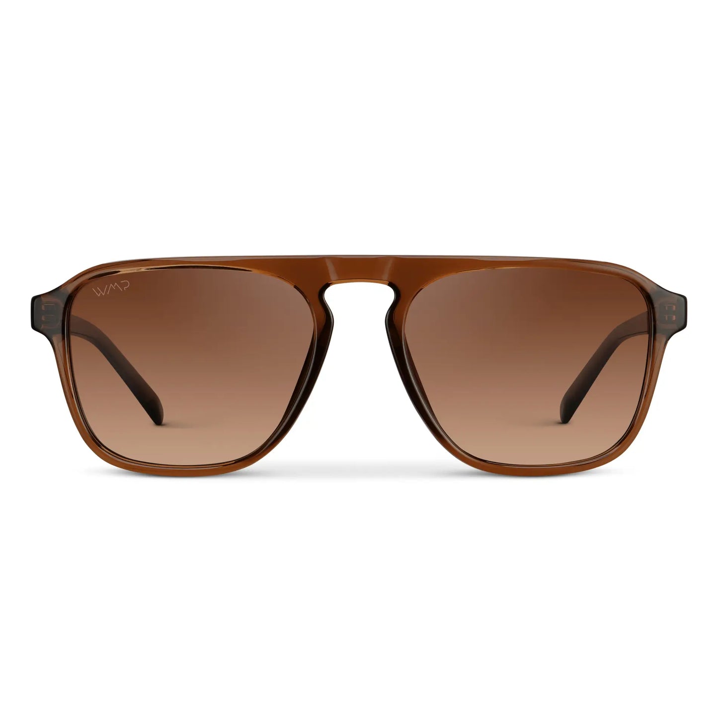 Terracotta Brown / Copper Brown Gradient Lens || Unisex Terracotta Brown Single Bridge Aviator Sunglasses with Copper Brown Gradient Polarized Lenses