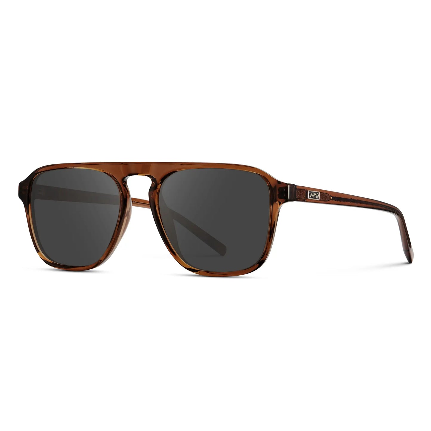 Terracotta Brown / Grey || Brown Single Bridge Aviator Prescription Sunglasses with Grey Lenses