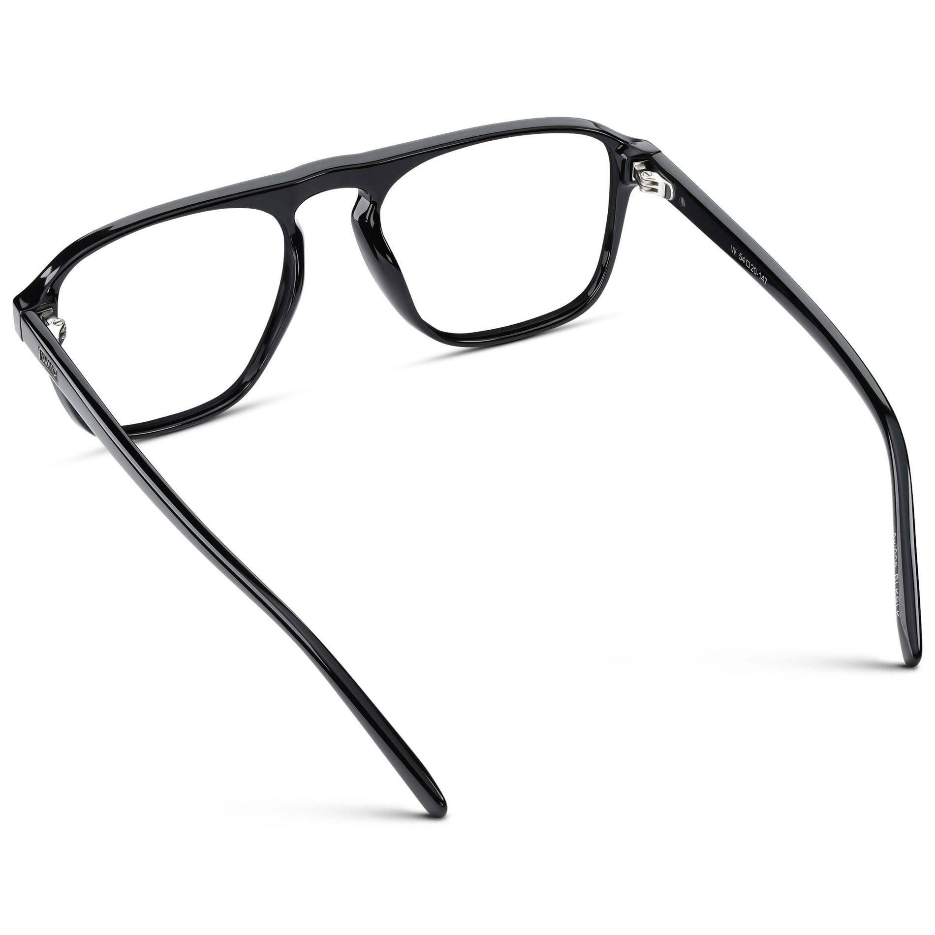 Black || Black Acetate Prescription Frames with Clear Lenses
