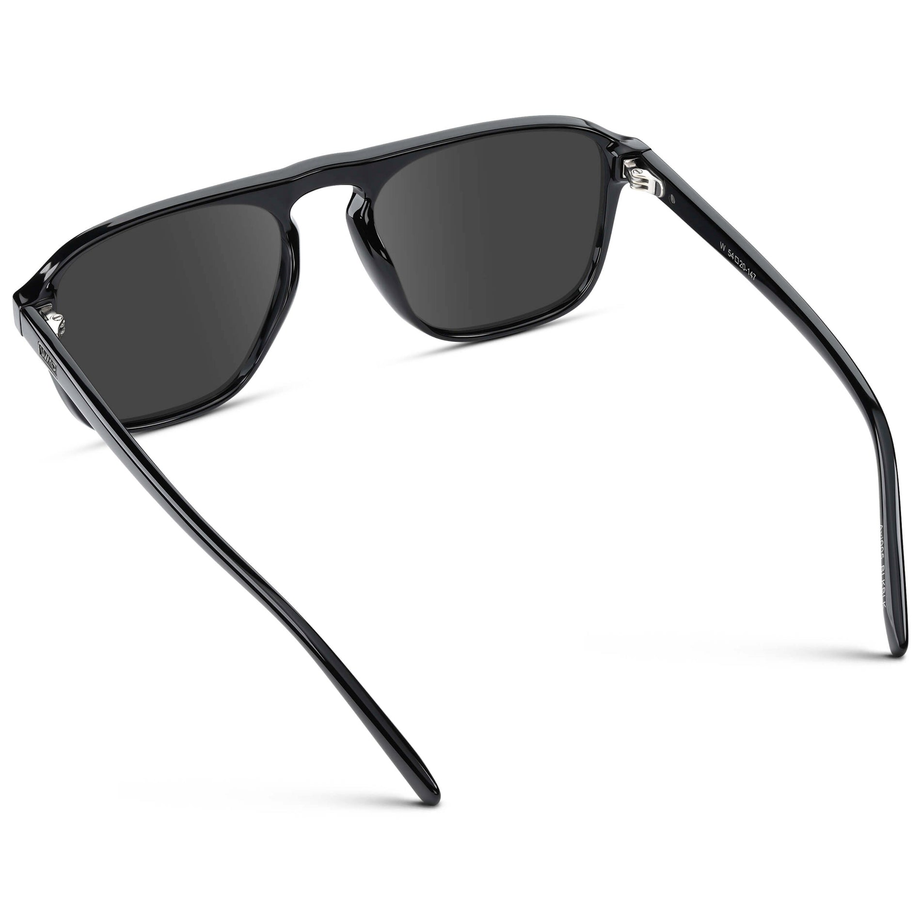 Black / Grey Lens || Black Single Bridge Aviator Sunglasses with Grey Prescription Lenses