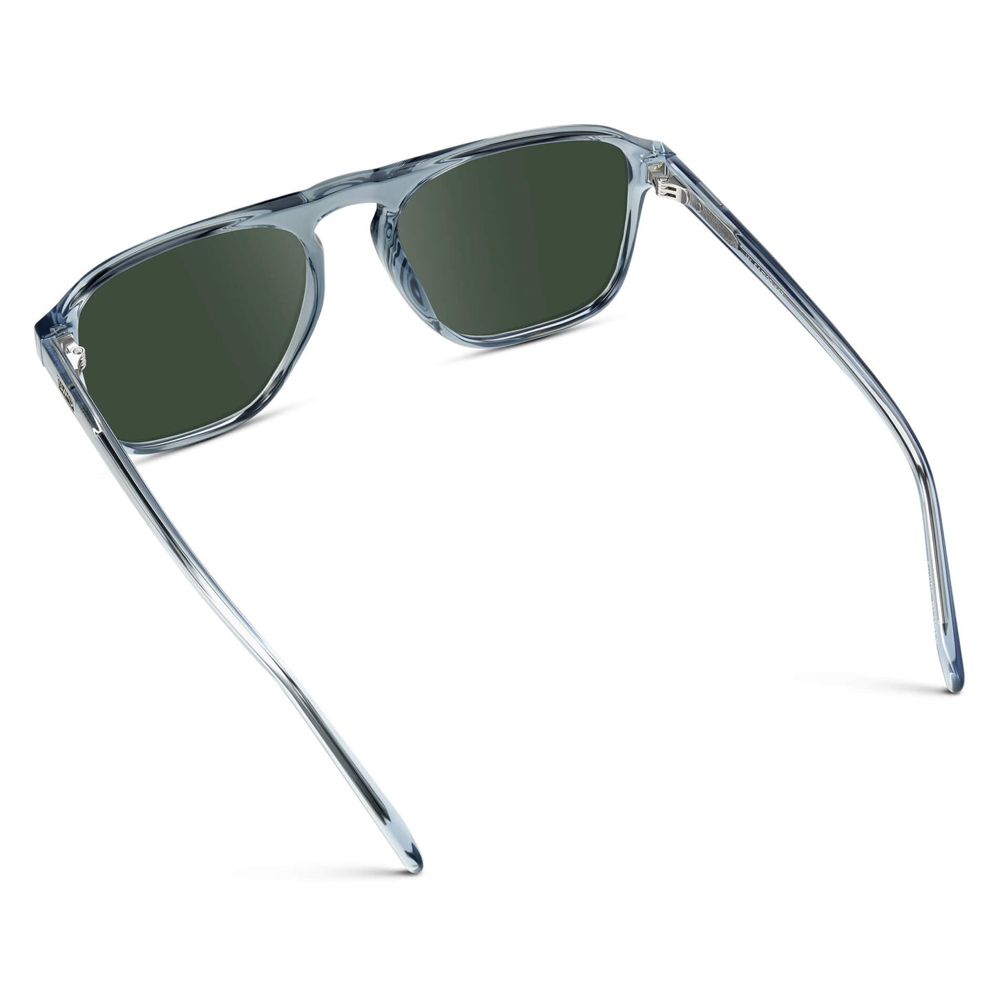 Denim Blue / G15 Lens || Blue Single Bridge Aviator Sunglasses with Green Prescription Lenses