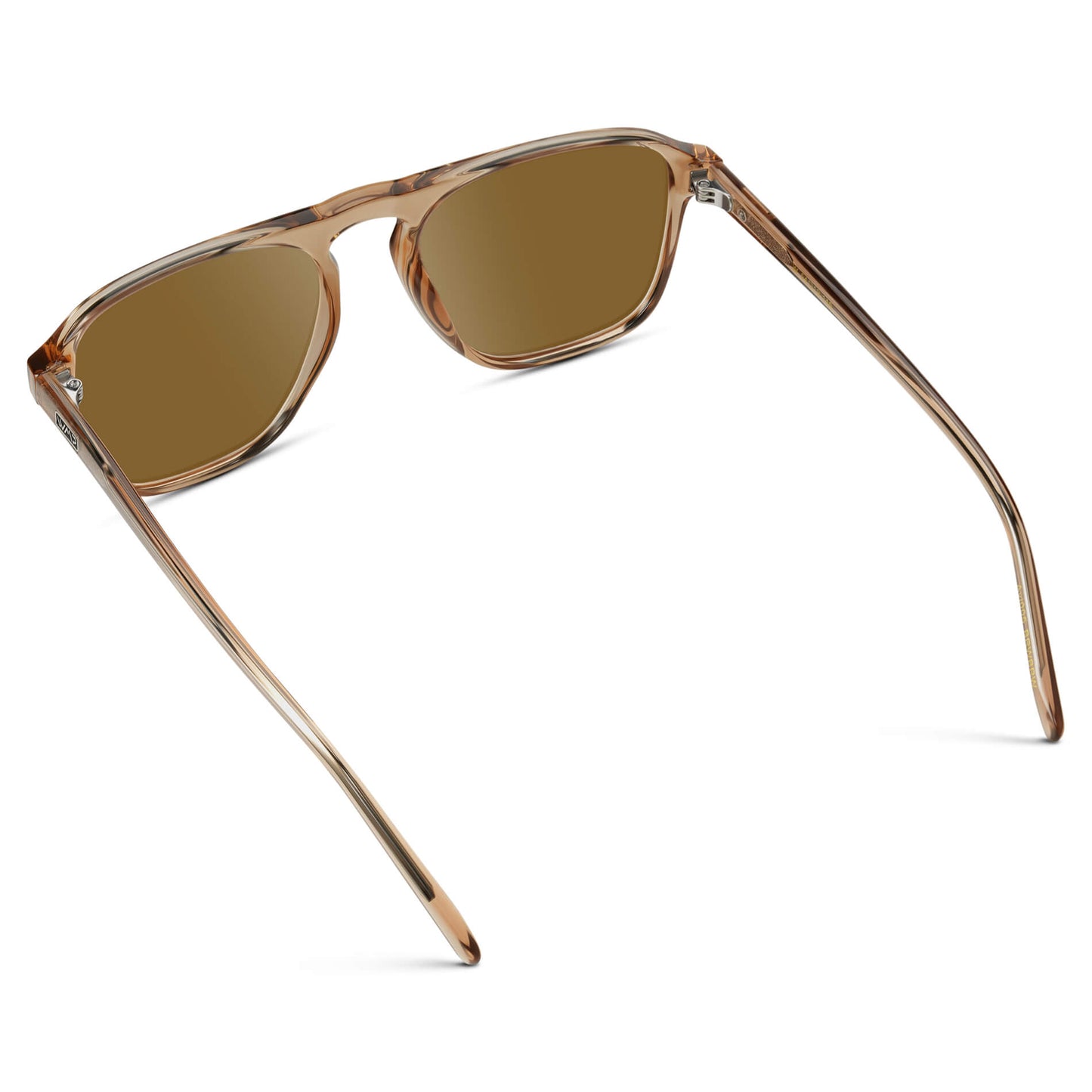 Light Crystal Brown / Amber Lens || Brown Single Bridge Aviator Sunglasses with Brown Prescription Lenses