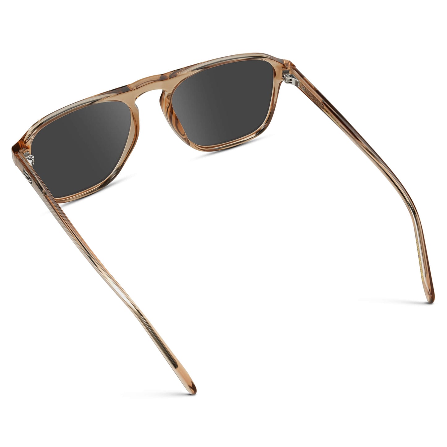 Light Crystal Brown / Grey Lens || Brown Single Bridge Aviator Sunglasses with Grey Prescription Lenses