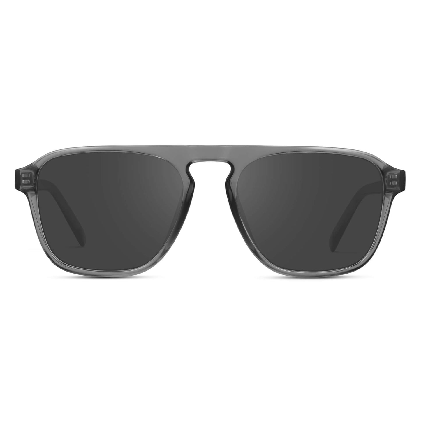 Graphite Grey / Grey Lens || Grey Single Bridge Aviator Sunglasses with Grey Prescription Lenses