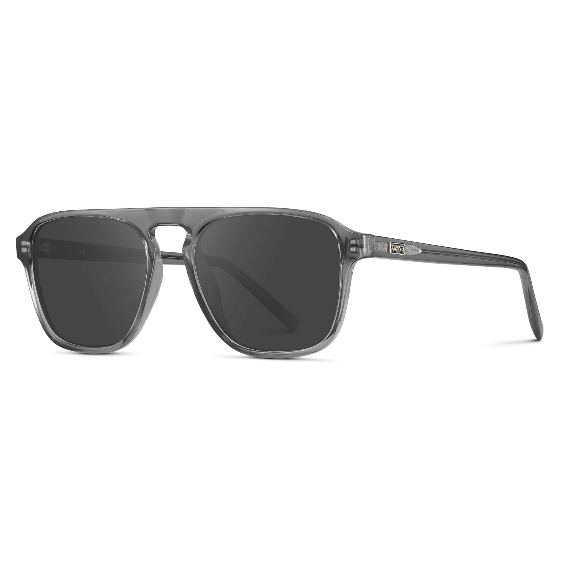 Graphite Grey / Grey Lens || Grey Single Bridge Aviator Sunglasses with Grey Prescription Lenses