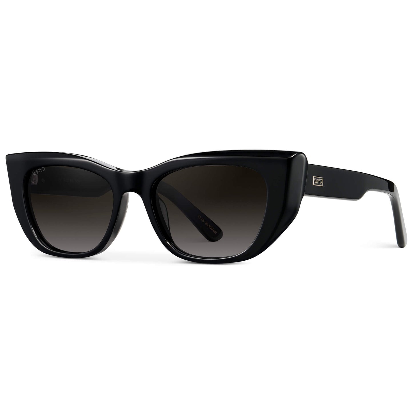 Black / Oak Brown Gradient Lens || Women's Polarized Sunglasses with black acetate frame and oak brown gradient lens