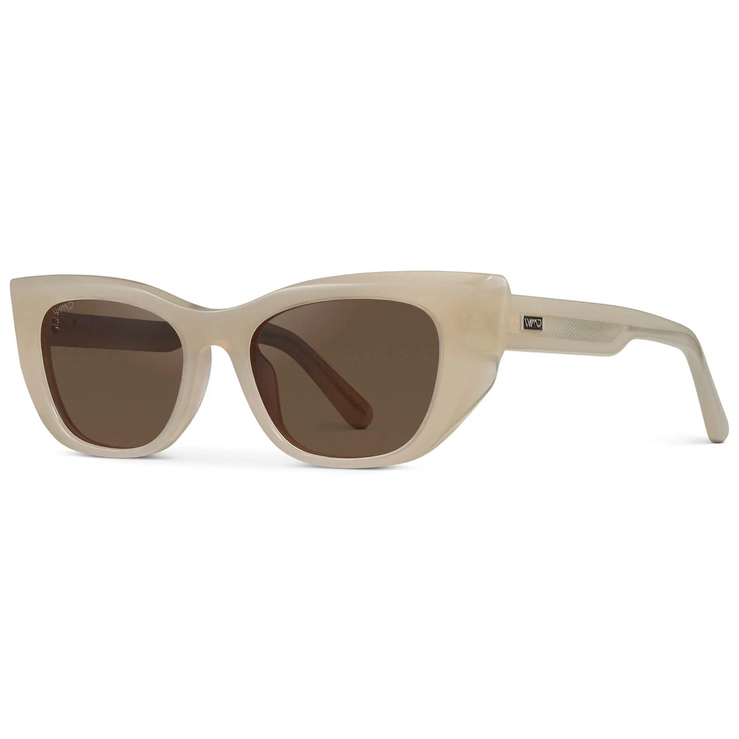 Pearl Beige / Brown Lens || Women's Polarized Sunglasses with pearl beige acetate frame and brown lens