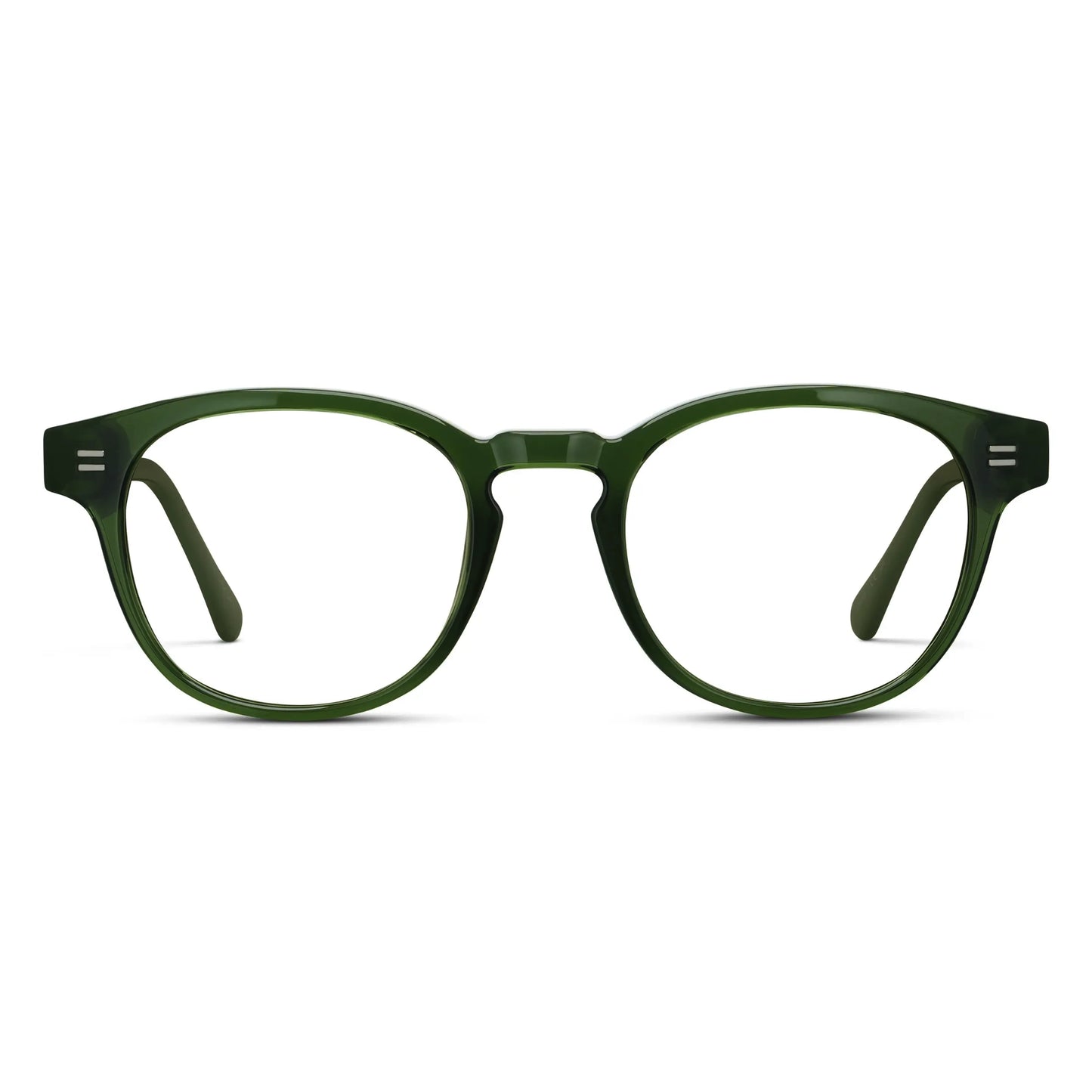 Jade Green || Men's Retro-Inspired Round Prescription Eyeglasses with Jade Green Acetate Frame and Clear Prescription Lenses