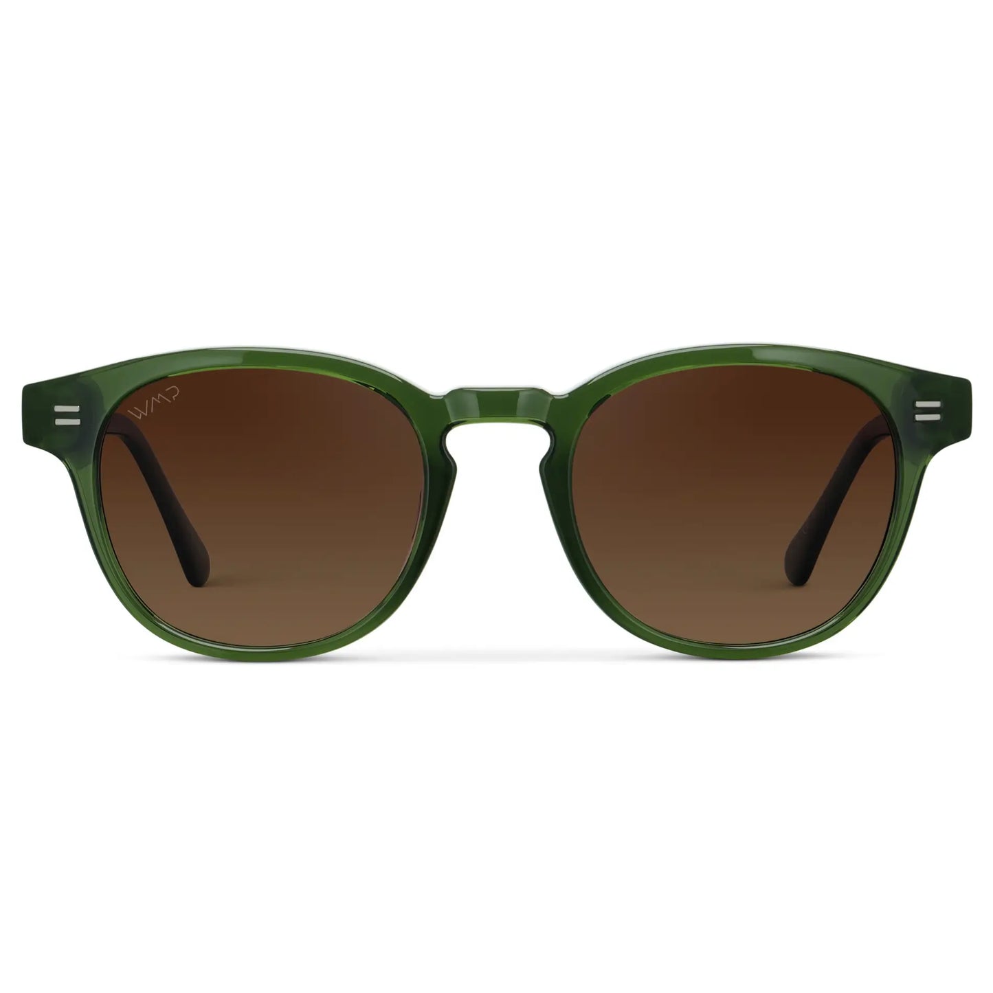 Jade Green / Brown Gold Gradient Lens || Men's Round Polarized Sunglasses with Jade Green Acetate Frame and Brown Gold Gradient Lens