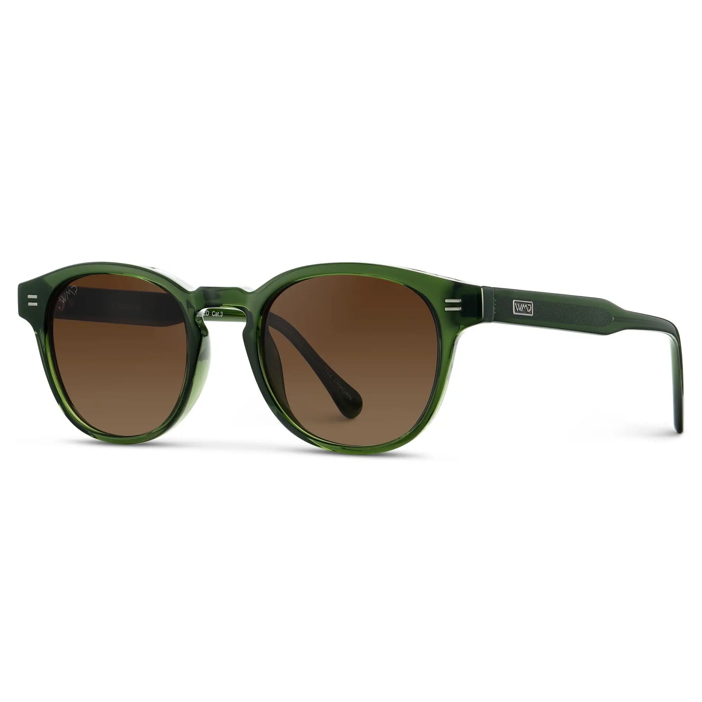 Jade Green / Brown Gold Gradient Lens || Men's Round Polarized Sunglasses with Jade Green Acetate Frame and Brown Gold Gradient Lens