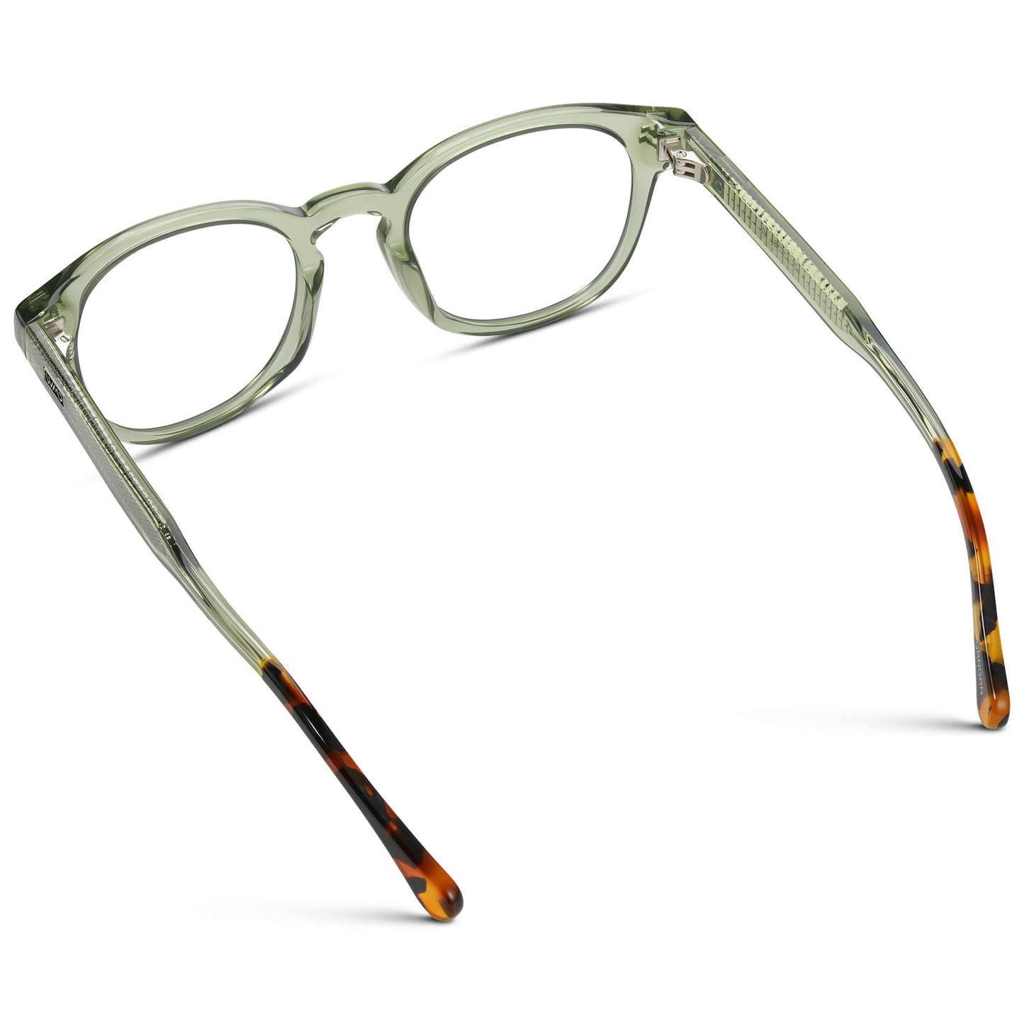 Palm Green || Men's Retro-Inspired Round Prescription Eyeglasses with Light Green Acetate Frame and Clear Prescription Lenses