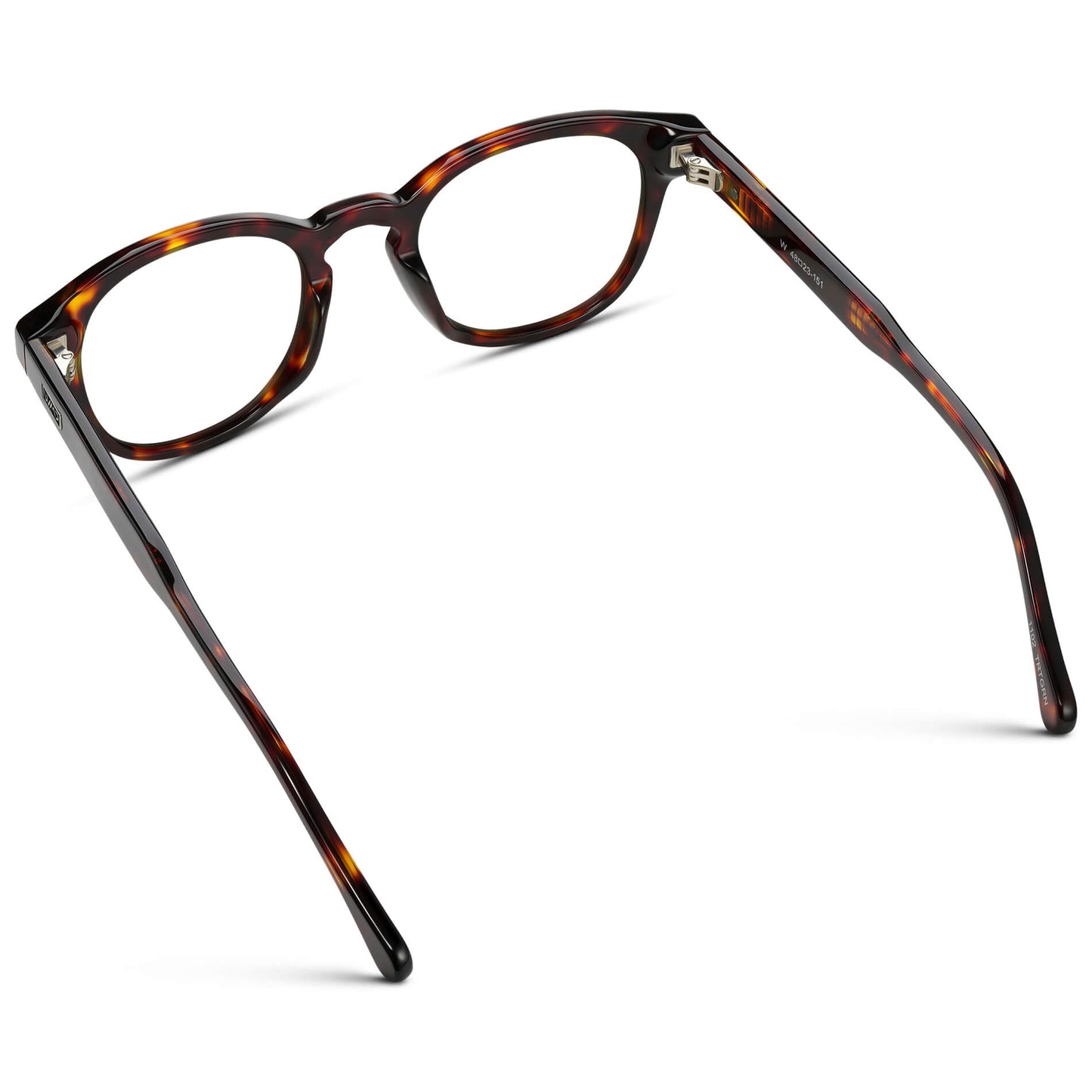 Amber Tortoise || Men's Retro-Inspired Round Prescription Eyeglasses with Brown Tortoise Acetate Frame and Clear Prescription Lenses