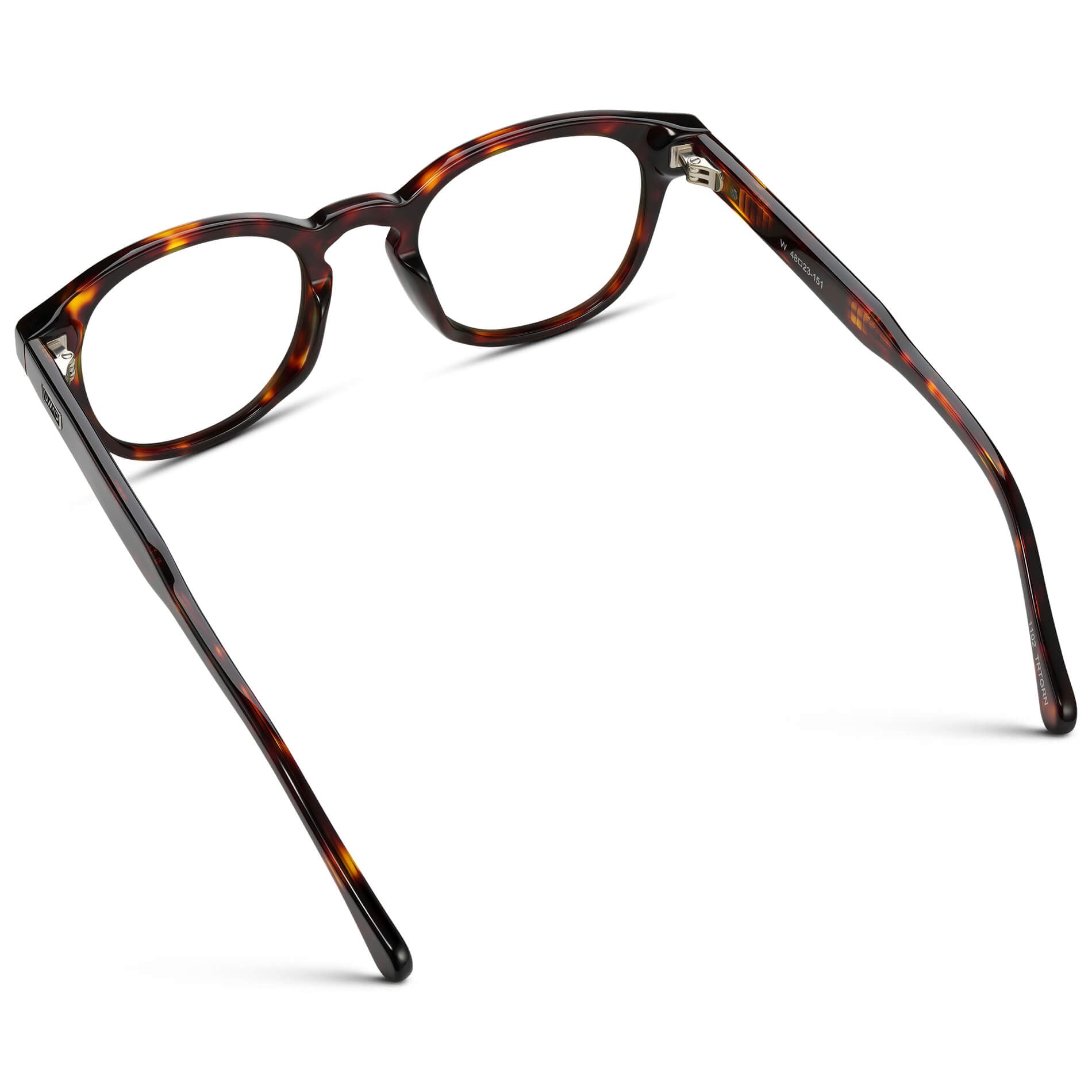 Amber Tortoise || Men's Retro-Inspired Round Prescription Eyeglasses with Brown Tortoise Acetate Frame and Clear Prescription Lenses