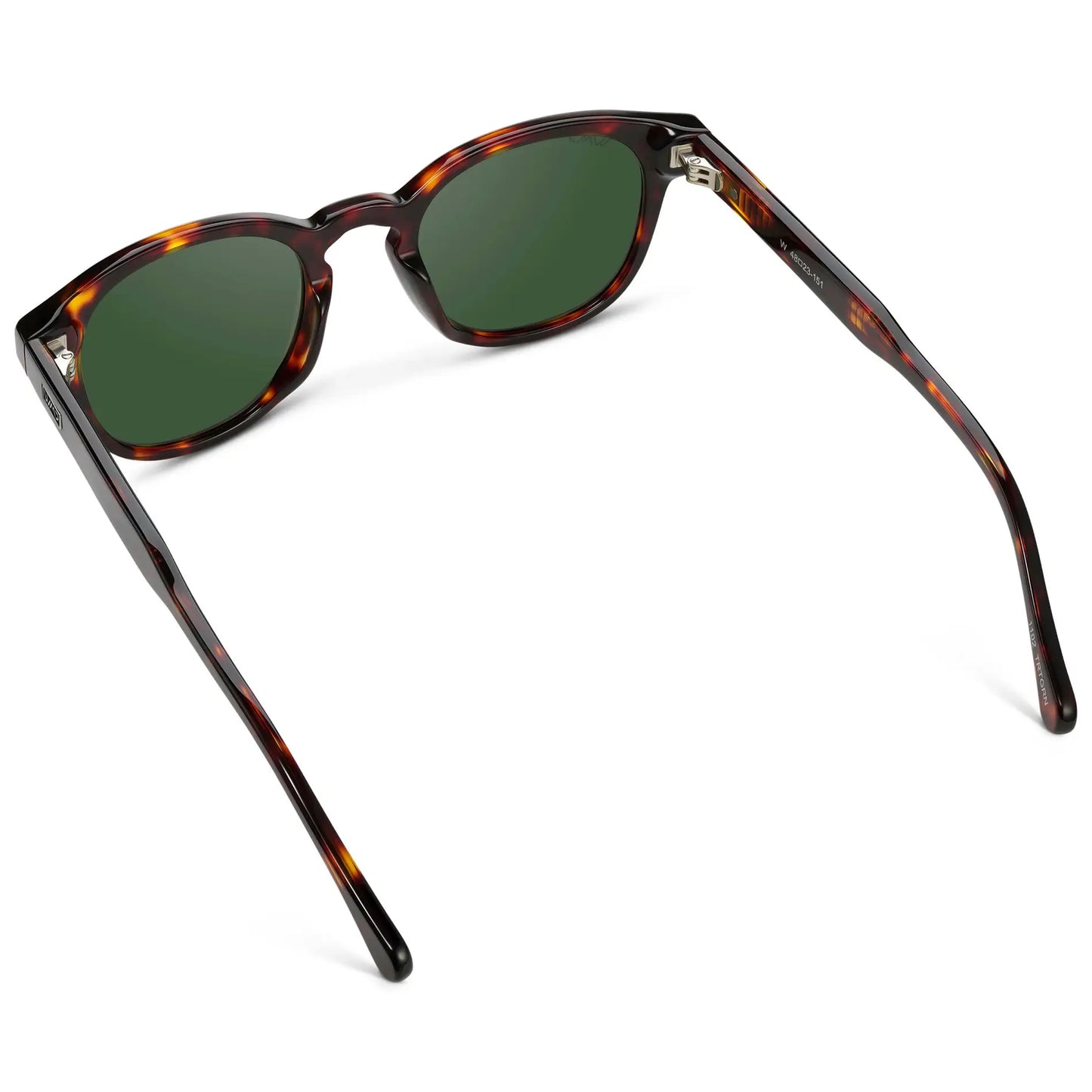 Amber Tortoise / Smoke Green Lens || Men's Round Polarized Sunglasses with Amber Tortoise Acetate Frame and Smoke Green Lens
